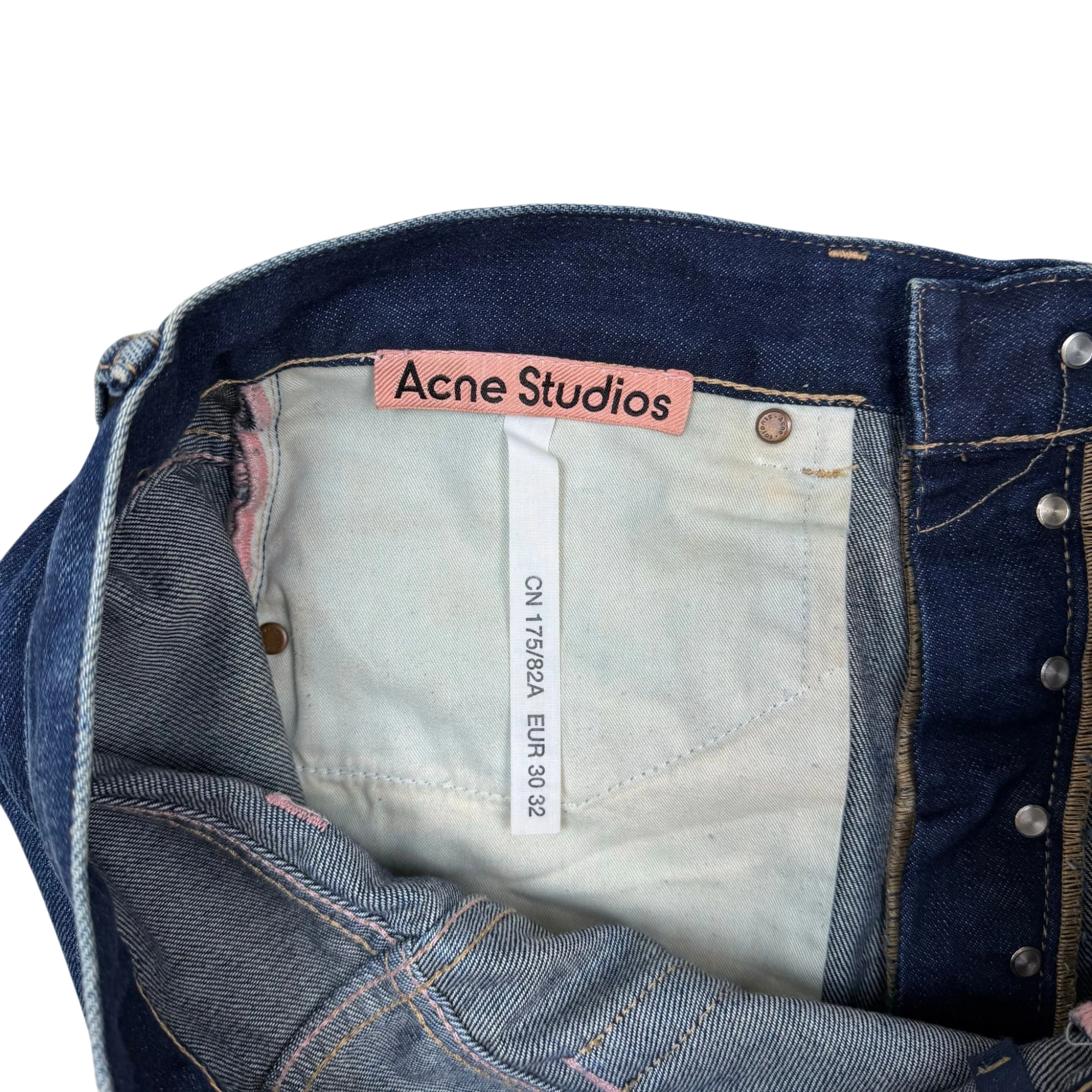 Acne Studios Whiskered Dark Wash Jeans Blue (Size 30) thumbnail 4
