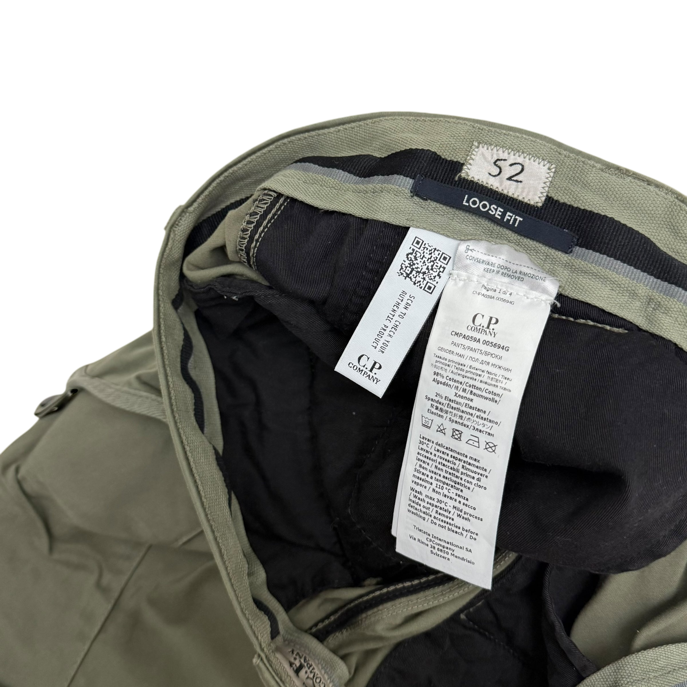 C.P. Company Loose Fit Cargo Trousers Olive Green (Size XL) thumbnail 8