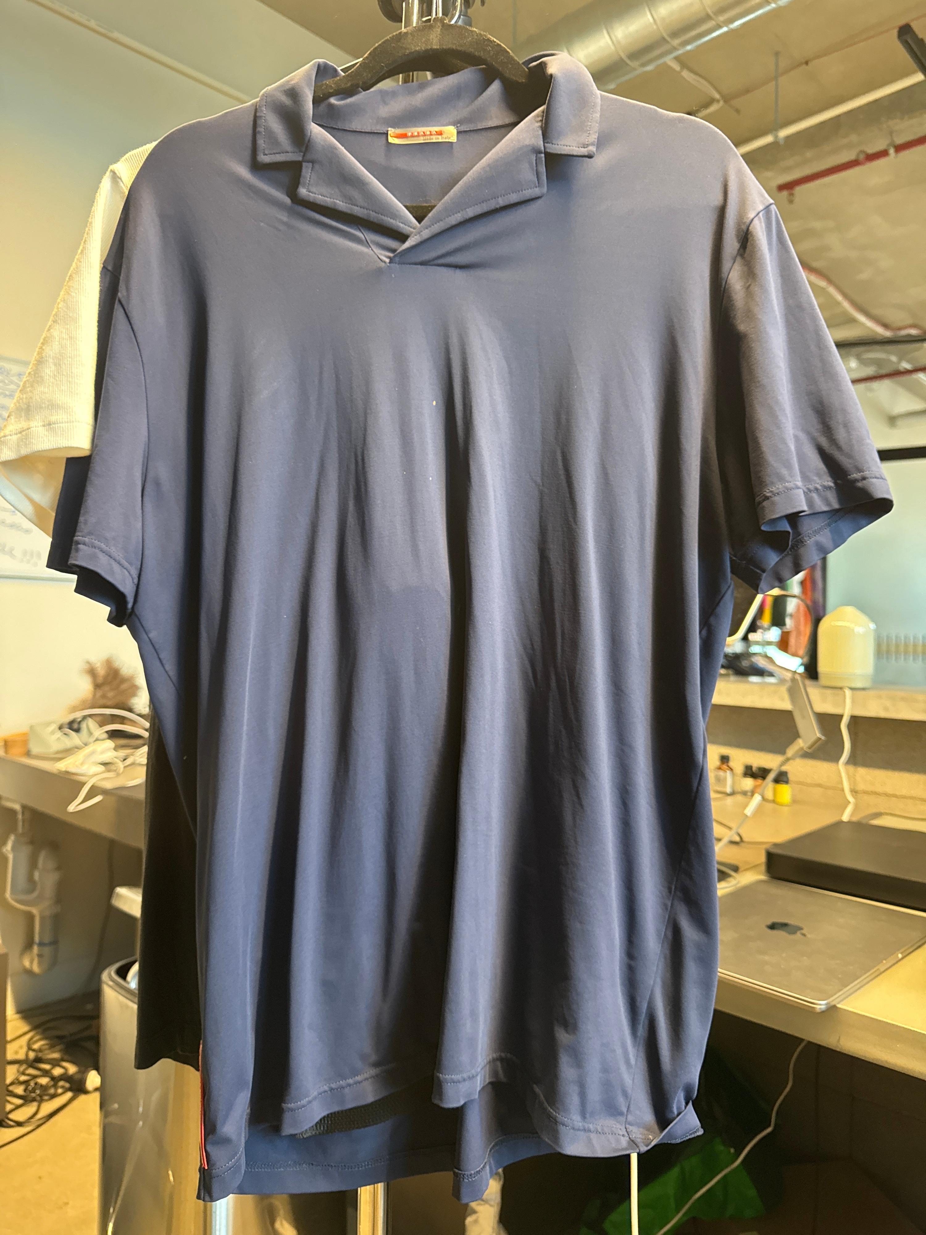 Prada Sport 2000s Technical Polo Shirt Navy (Size XL)