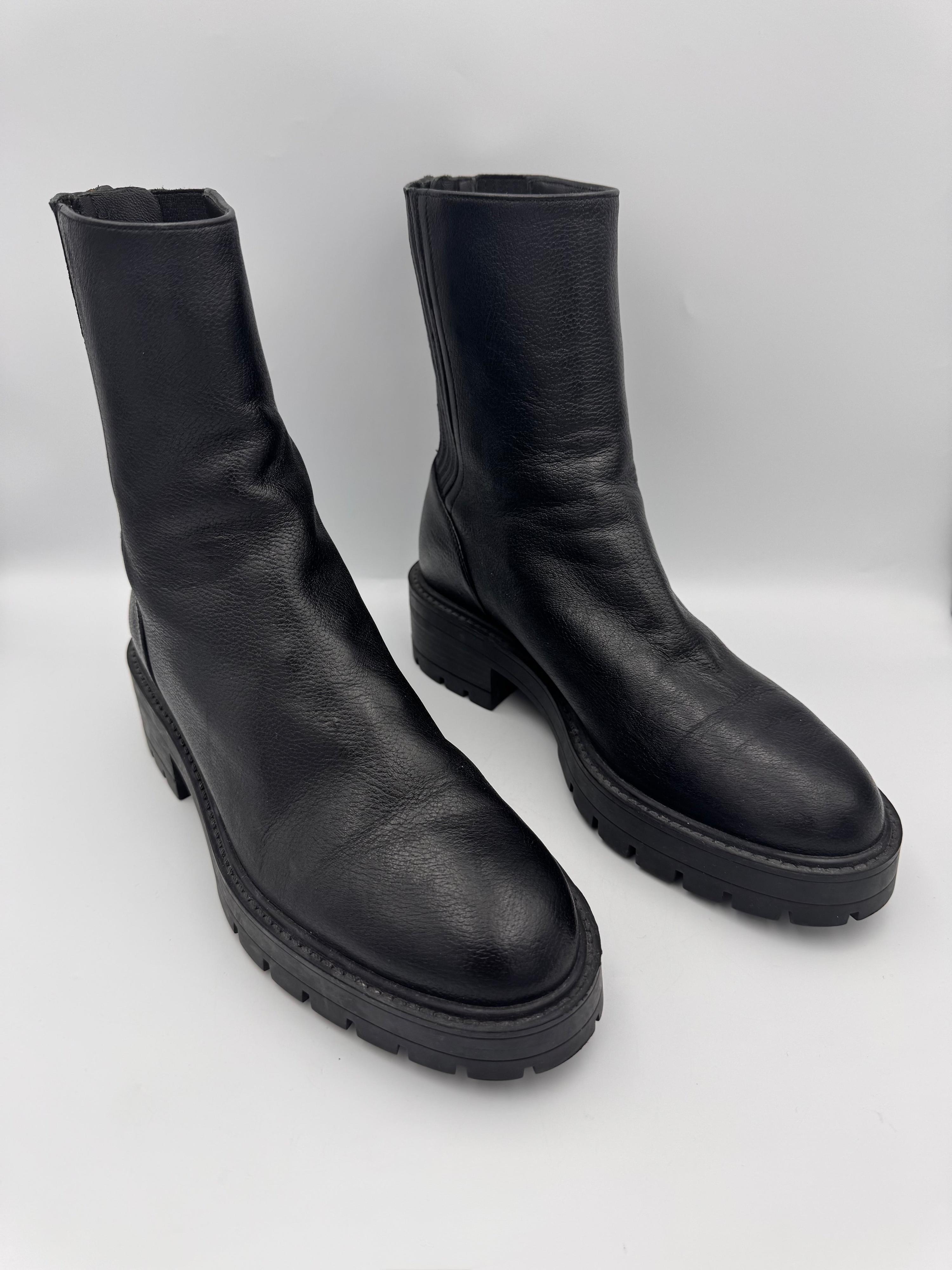 AQUAZZURA Black Chunky Boots Size 38 thumbnail 3