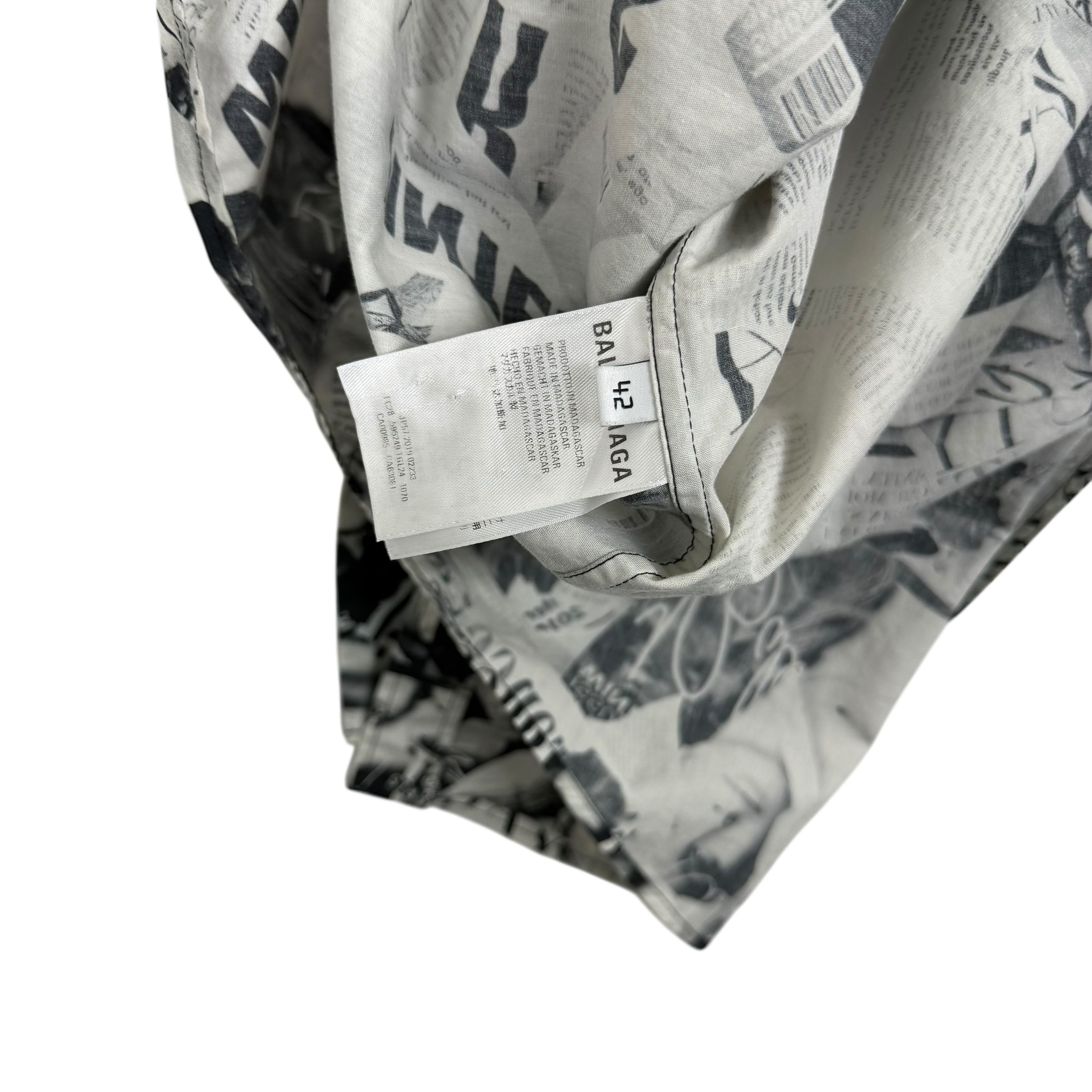 Balenciaga Magazine Print LS Shirt Black/White (fits L-XL) thumbnail 9