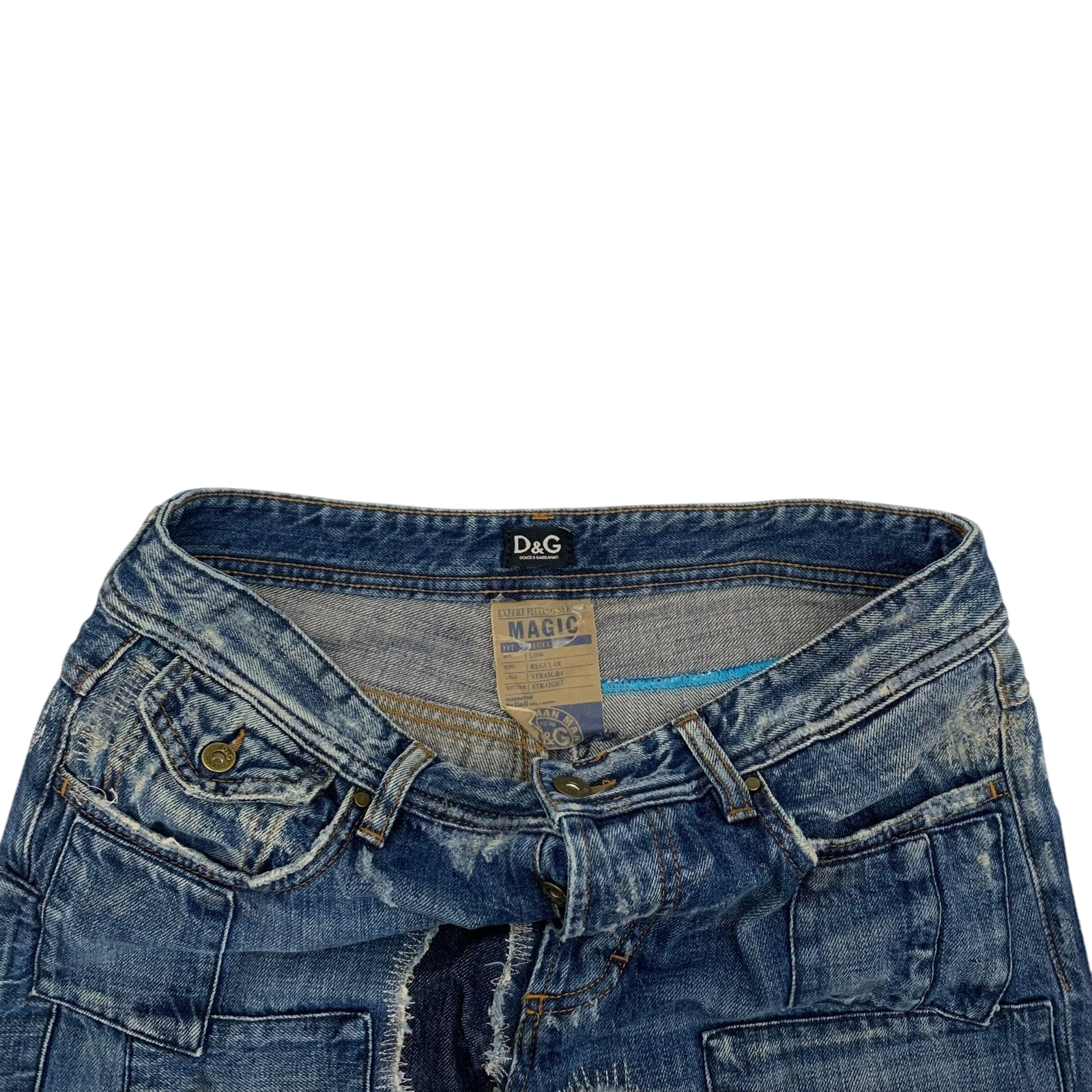 Dolce & Gabbana 2000s Patchwork Boro Distressed Jeans (Size 32”) thumbnail 2