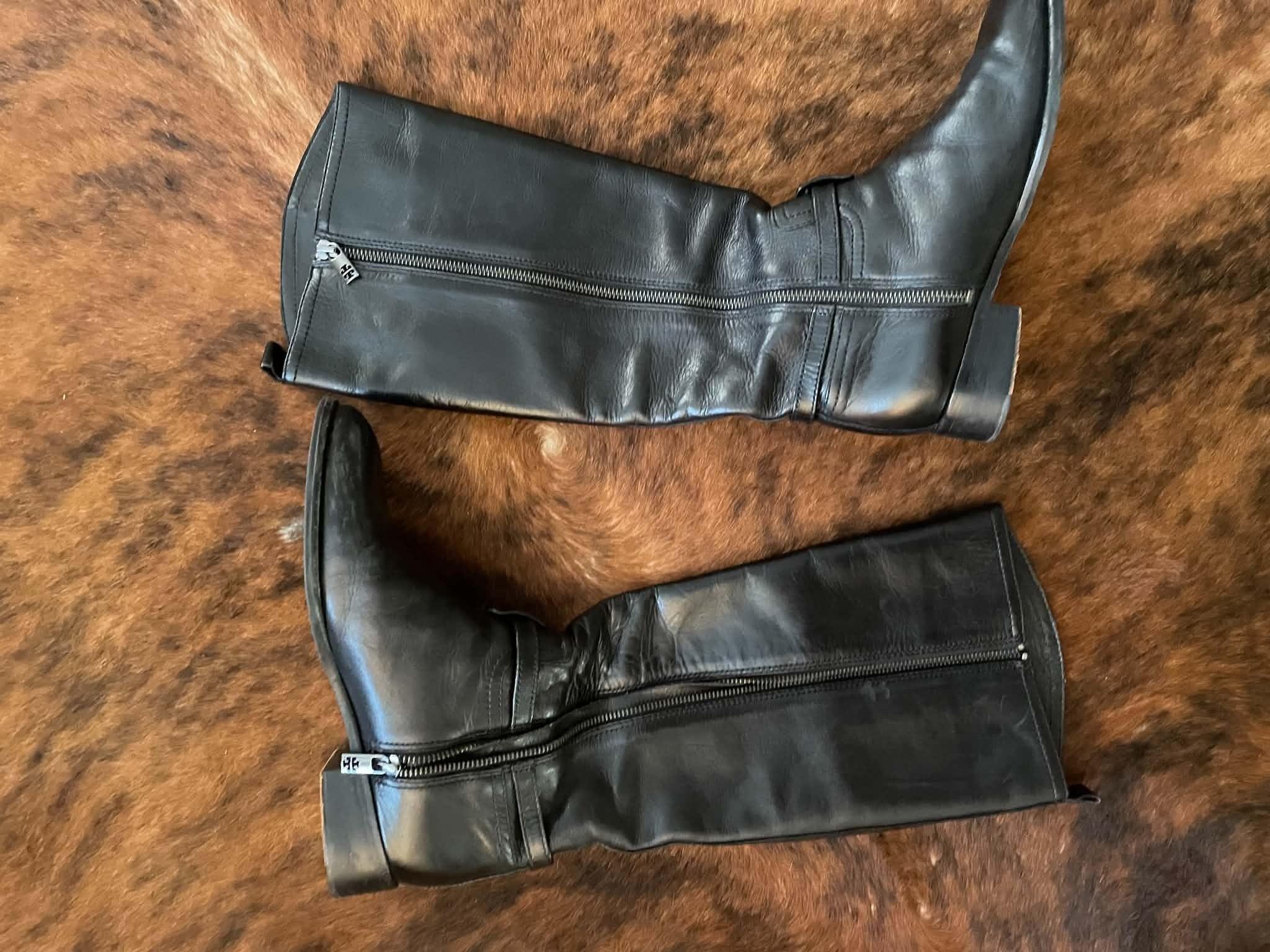 Tory Burch Black Leather Riding Boots 38 thumbnail 4