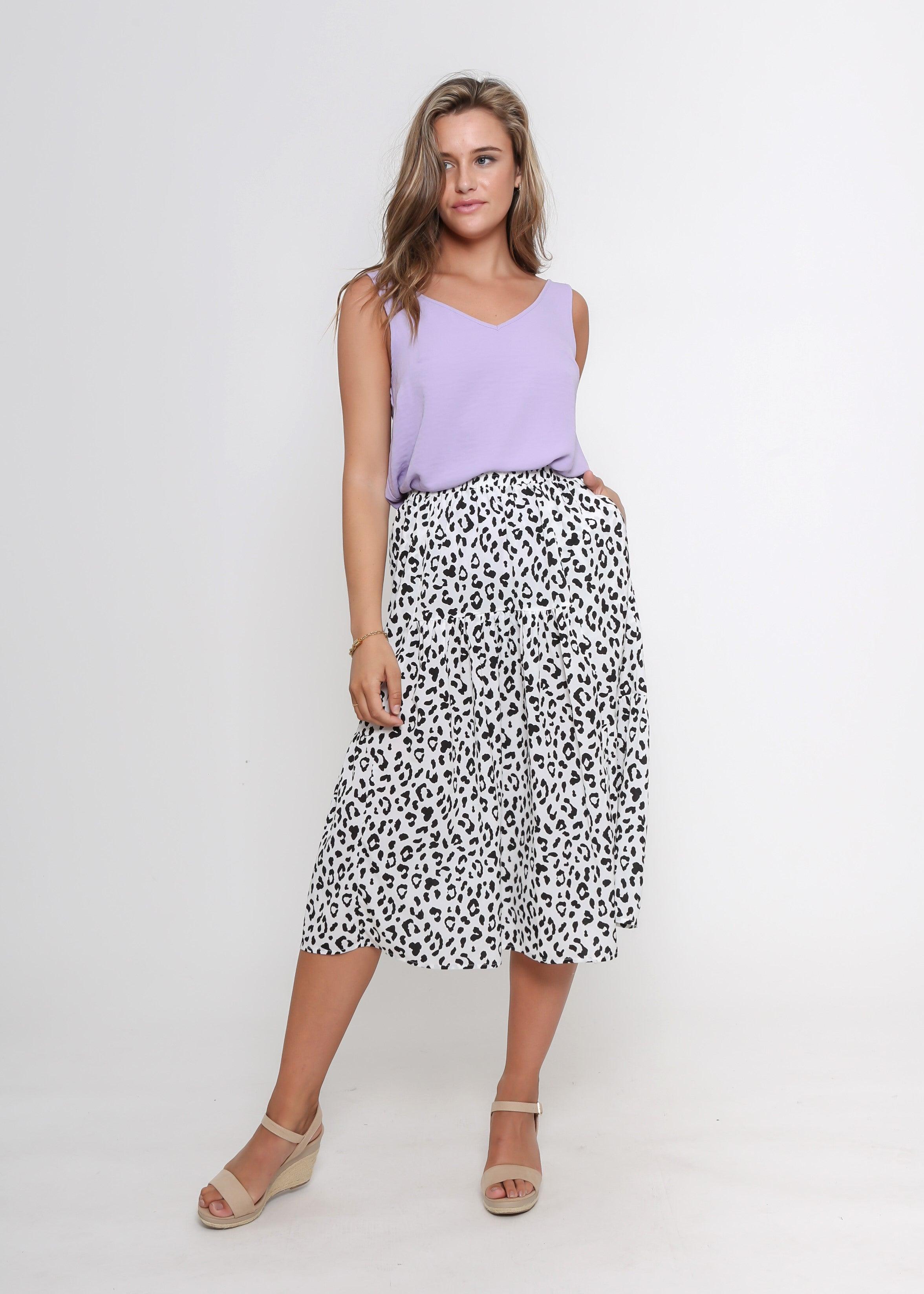Leopard Skirt - L / White / Cotton thumbnail 3