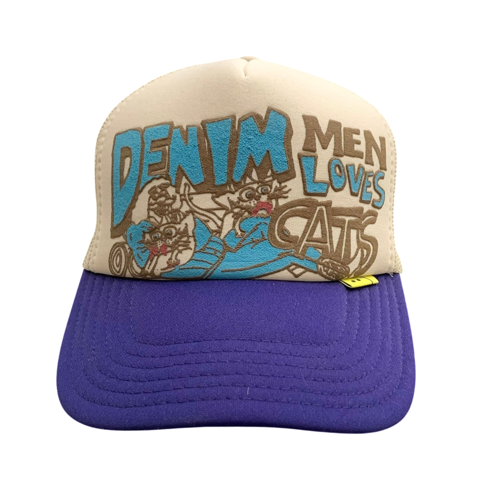 Kapital ‘Denim Men Love Cats’ Trucker Cap Beige / Purple thumbnail 2