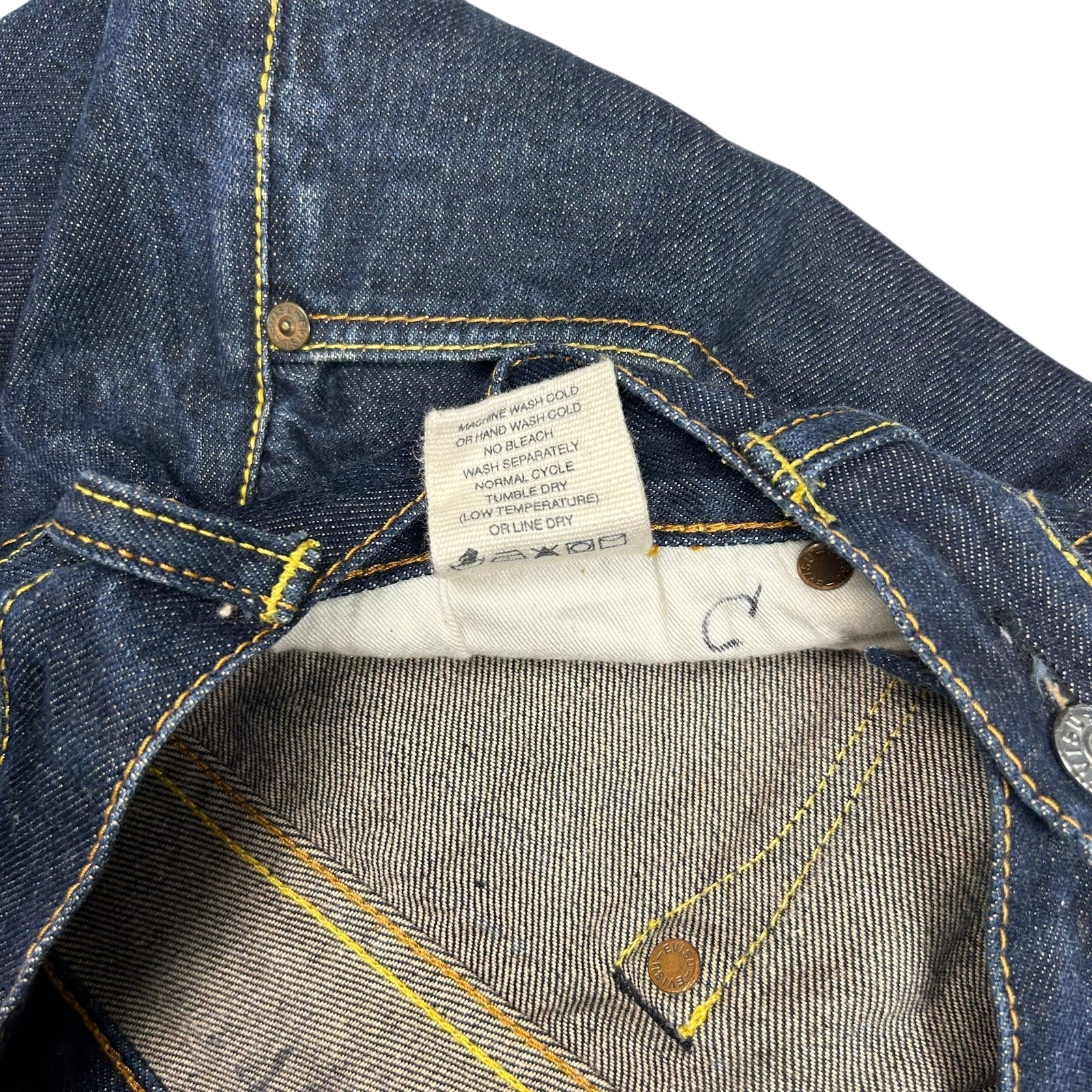 Vintage Evisu White Daicock Pocket Logo Selvedge Denim Jeans (Size 32") thumbnail 4