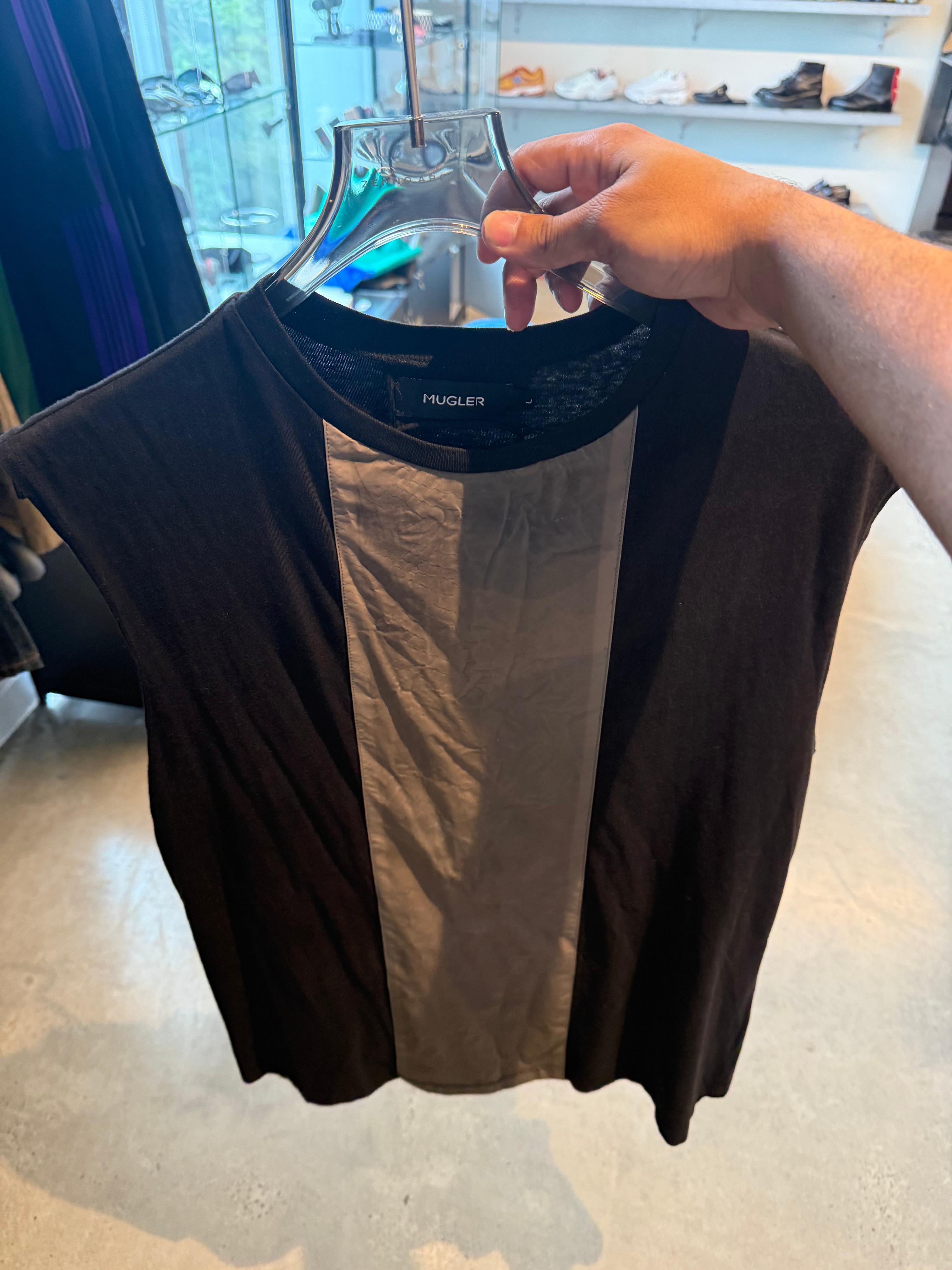 Mugler Two-Tone Sleeveless Top Black (Size L)