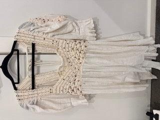 Free People Cream Sequined Top S
