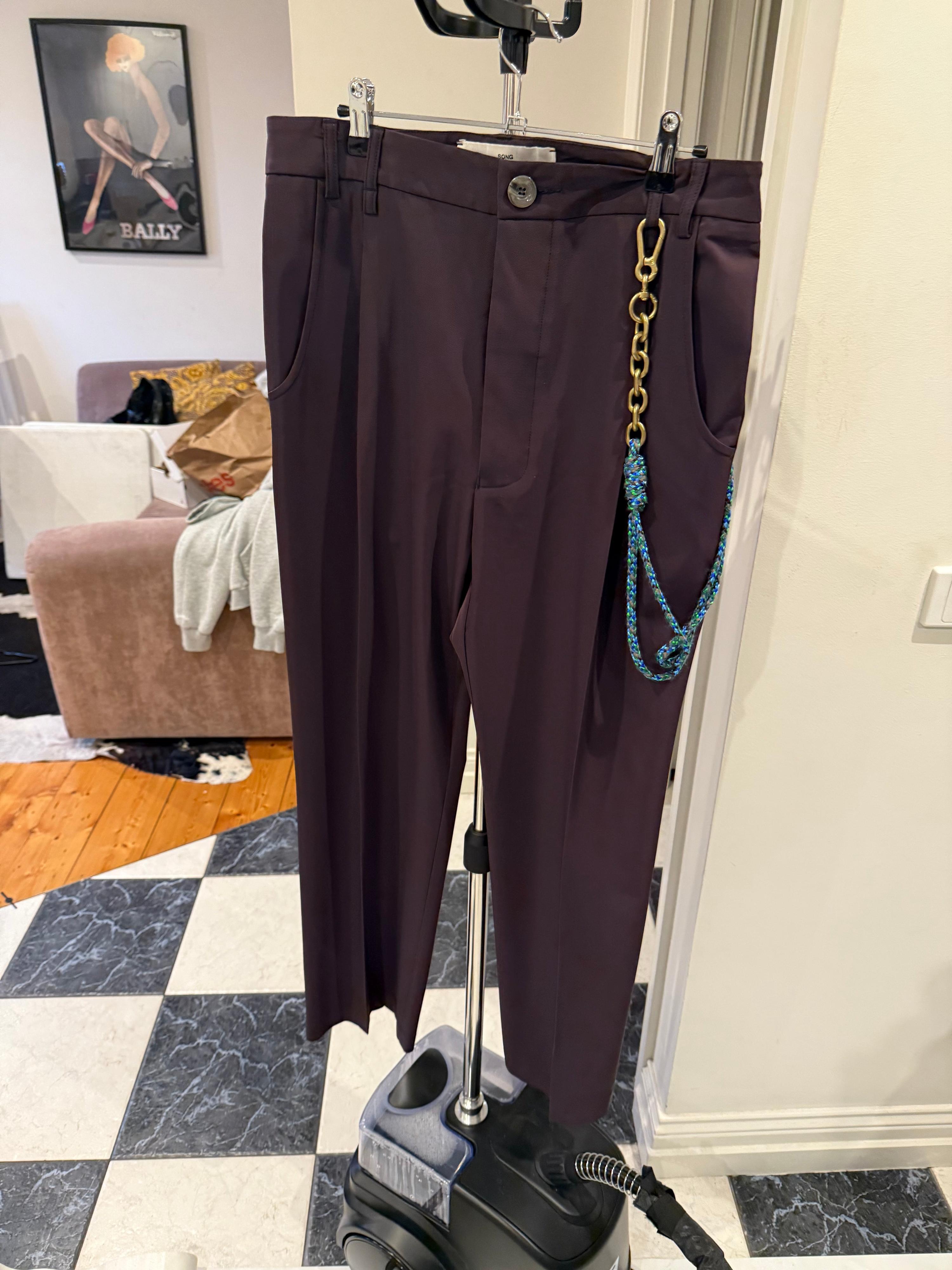 Song for the Mute Pleated Trousers Burgundy (Fits 32”)