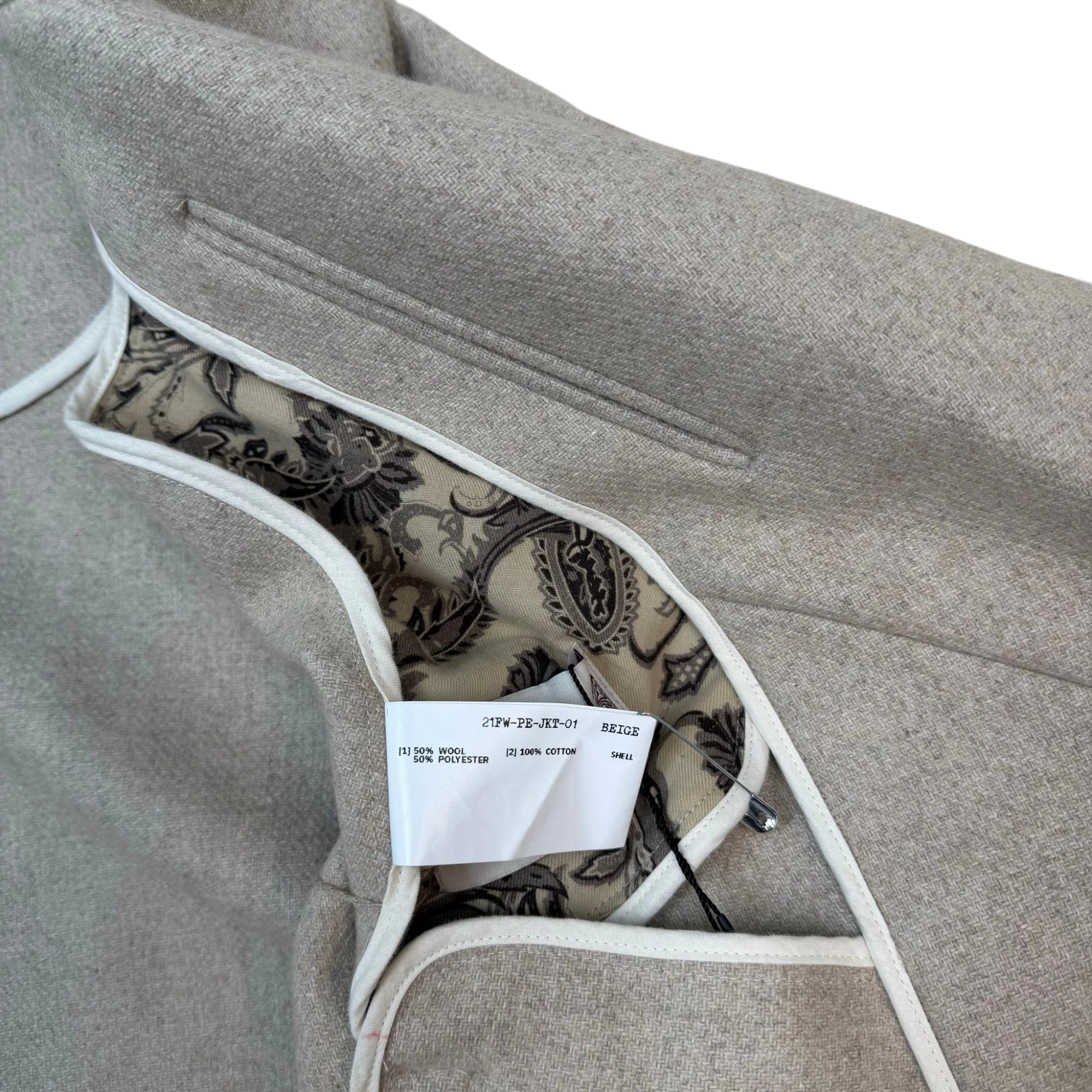 Professor.E FW21 Wool Cropped Distressed Blazer Beige (Size 48/Fits M-XL) thumbnail 6