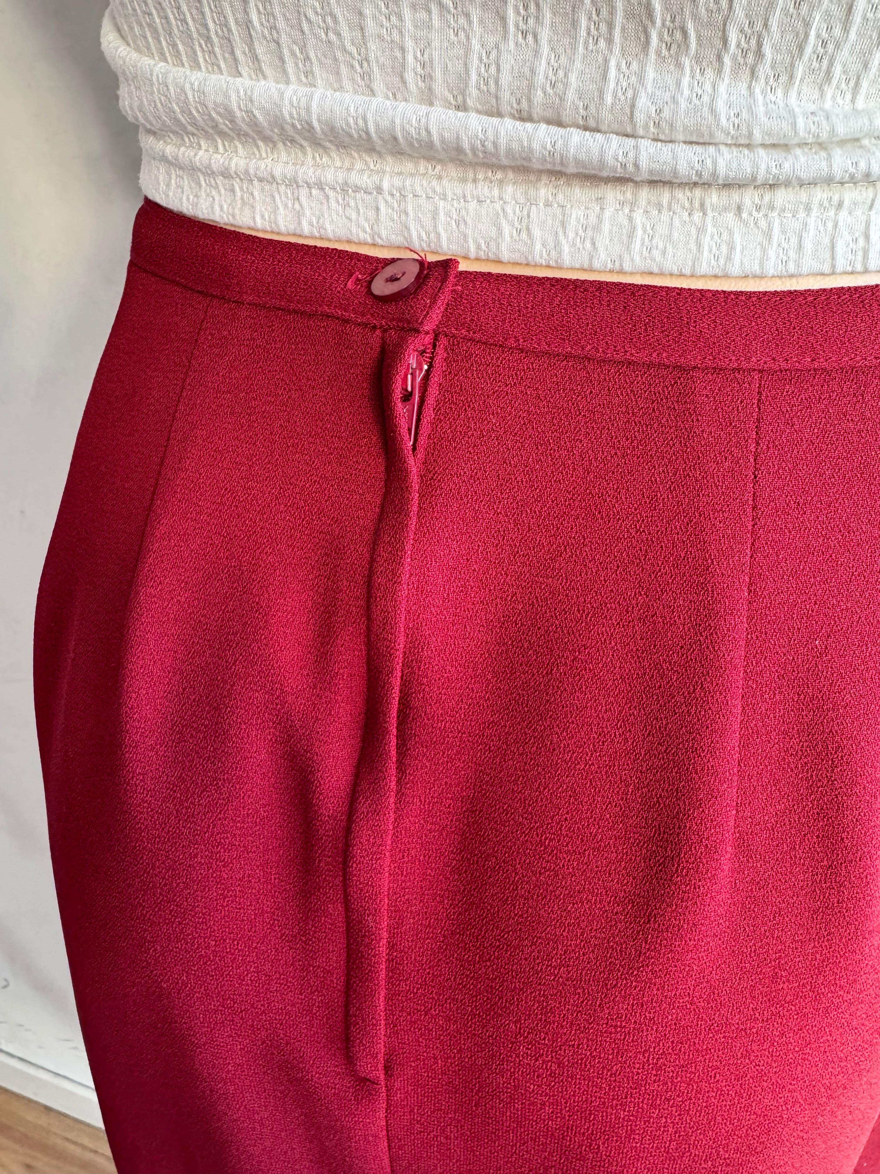 Vintage Jacqui E Red Maxi Skirt With Slits - size M thumbnail 7