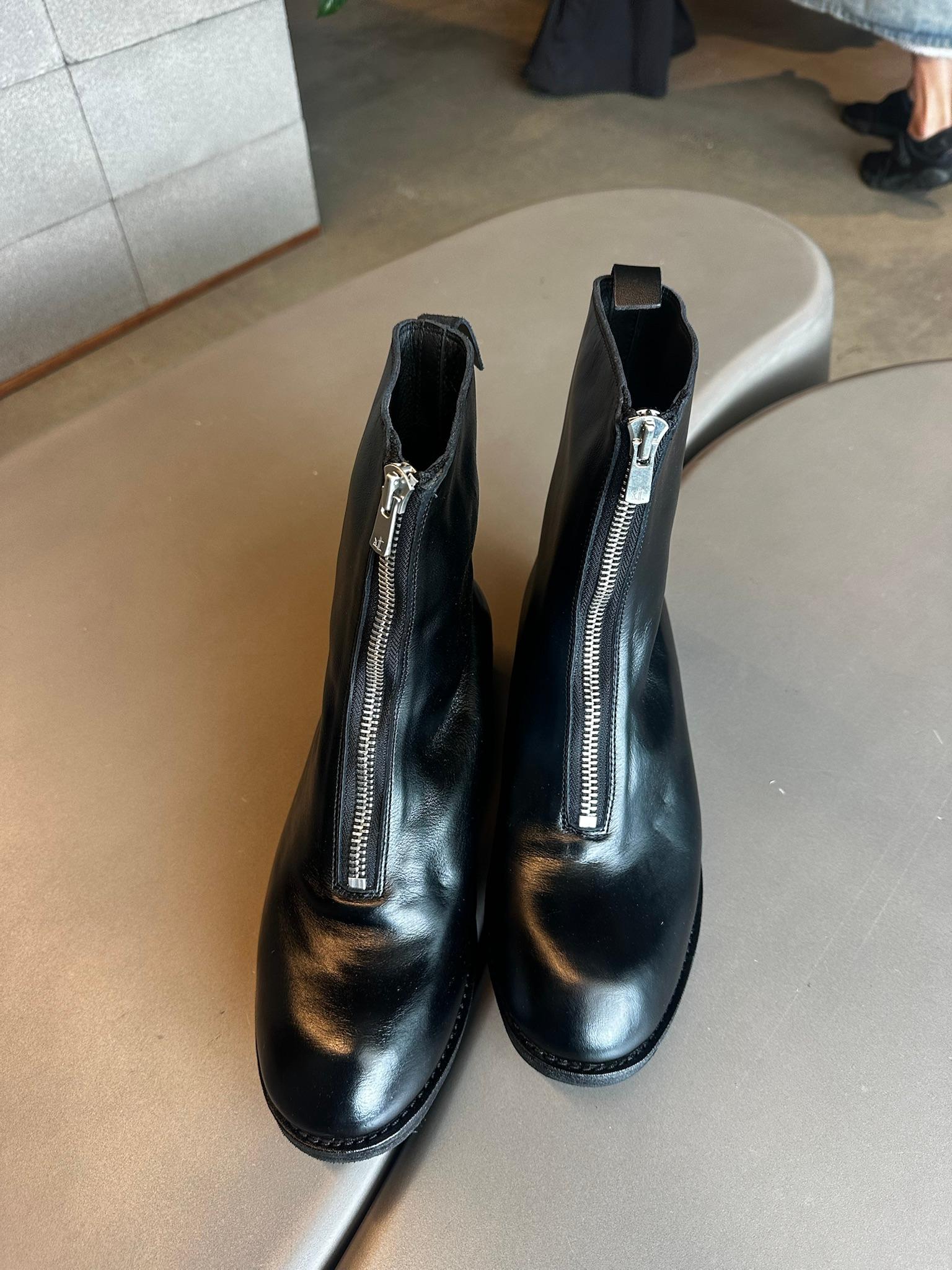 Walker Front Zip Leather Boots Black (Size EU44/US11) thumbnail 2