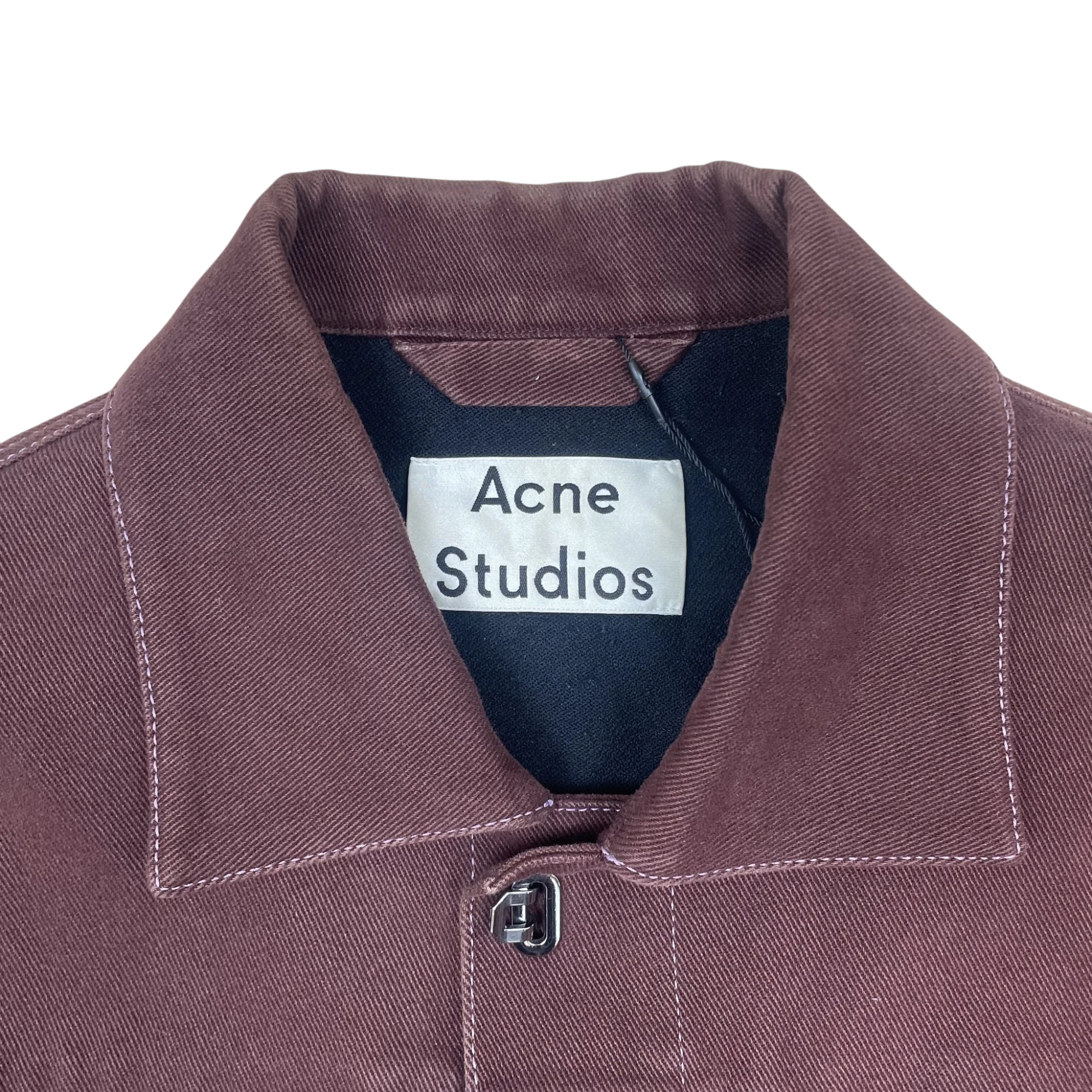 Acne Studios AW19 Cotton Twill Trucker Jacket Brick Red/Burgundy (Size 46/S) thumbnail 3
