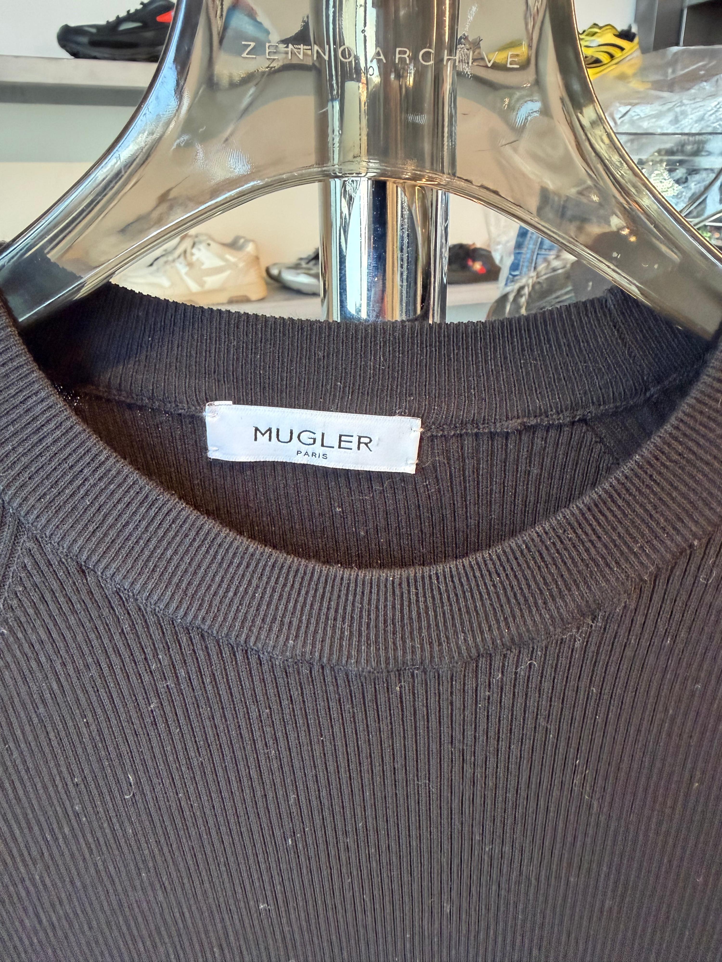 Mugler Vintage Knit Eyelet Detail Maxi Dress Black (Size L) thumbnail 2