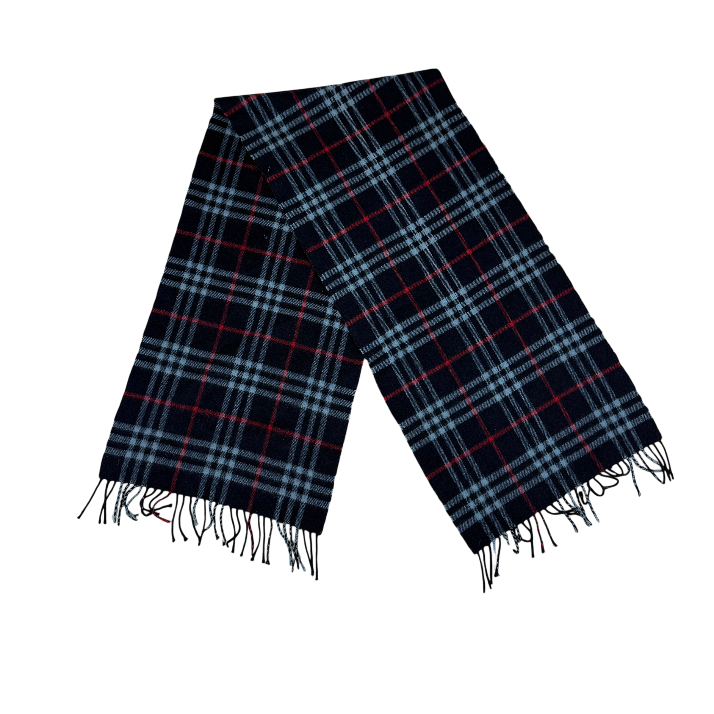 Burberry 90s Cashmere Nova Check Scarf Navy thumbnail 2