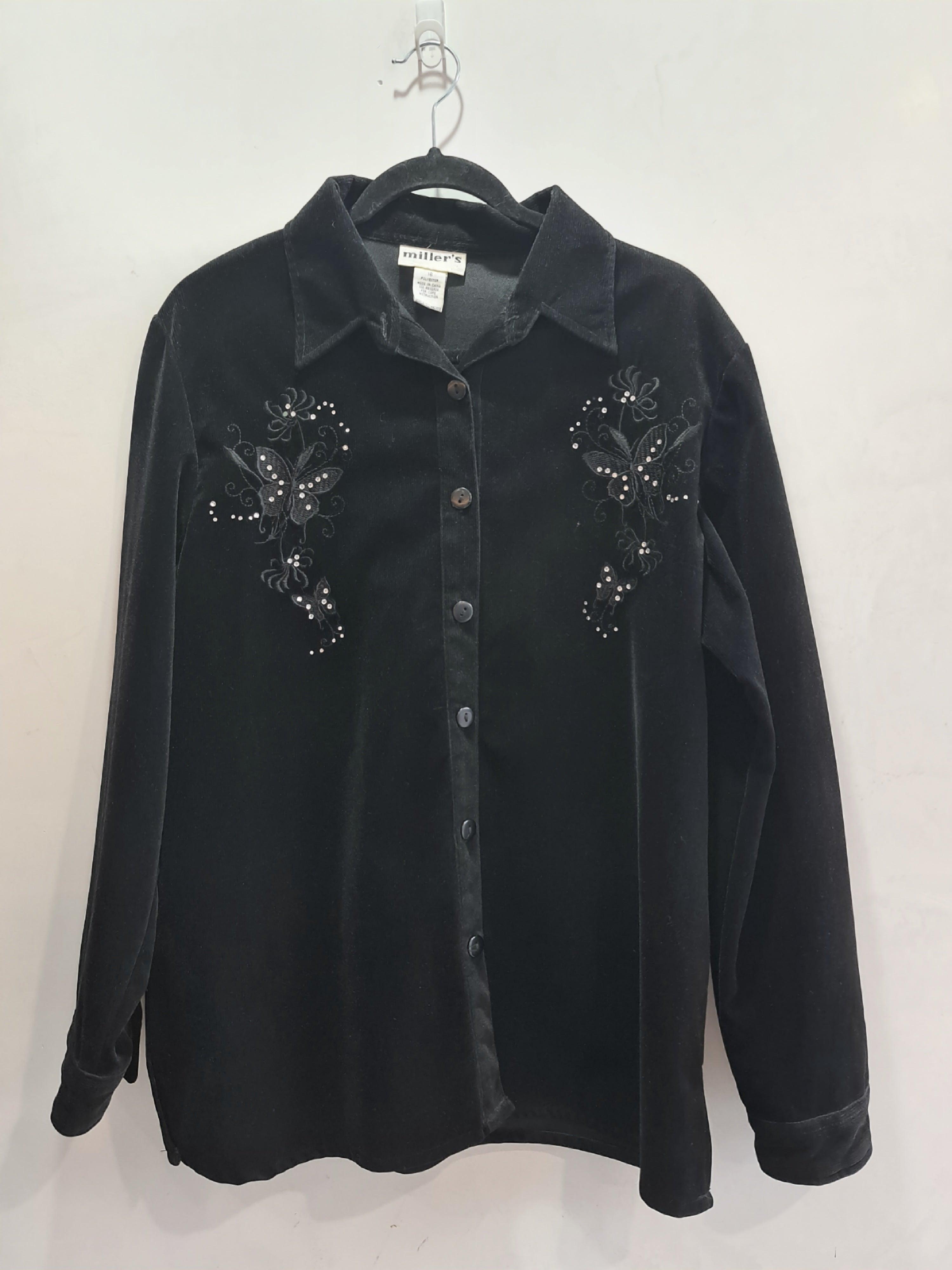 Vintage Millers Black Corduroy shirt -size 16 thumbnail 3