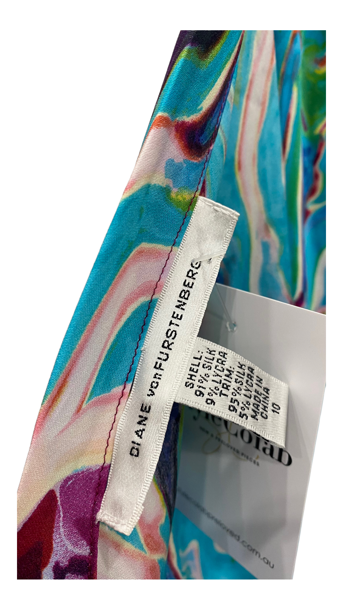 Diane Von Furstenberg Blue/Multi Silk top 10 thumbnail 3