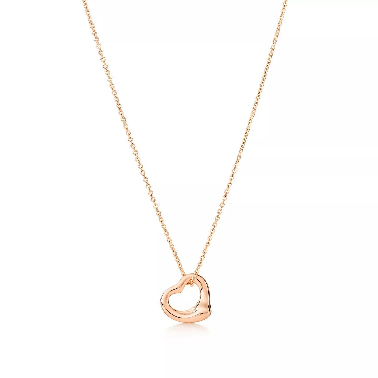 Tiffany & Co Rose Gold Open Heart Pendant 11mm thumbnail 2