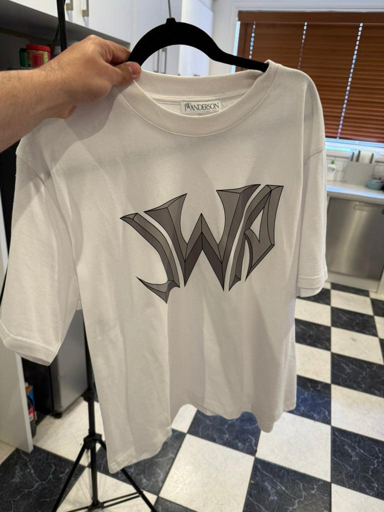 JW Anderson Gothic-Logo Oversized T-shirt White (Fits M-L)