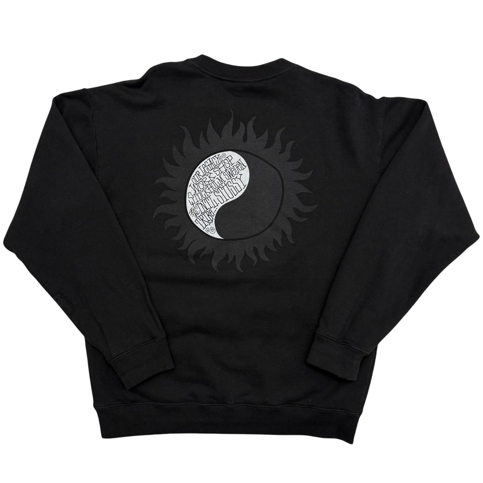 Stussy x Our Legacy Sun Crewneck Sweatshirt Black (Made in USA) (Fits M-L)