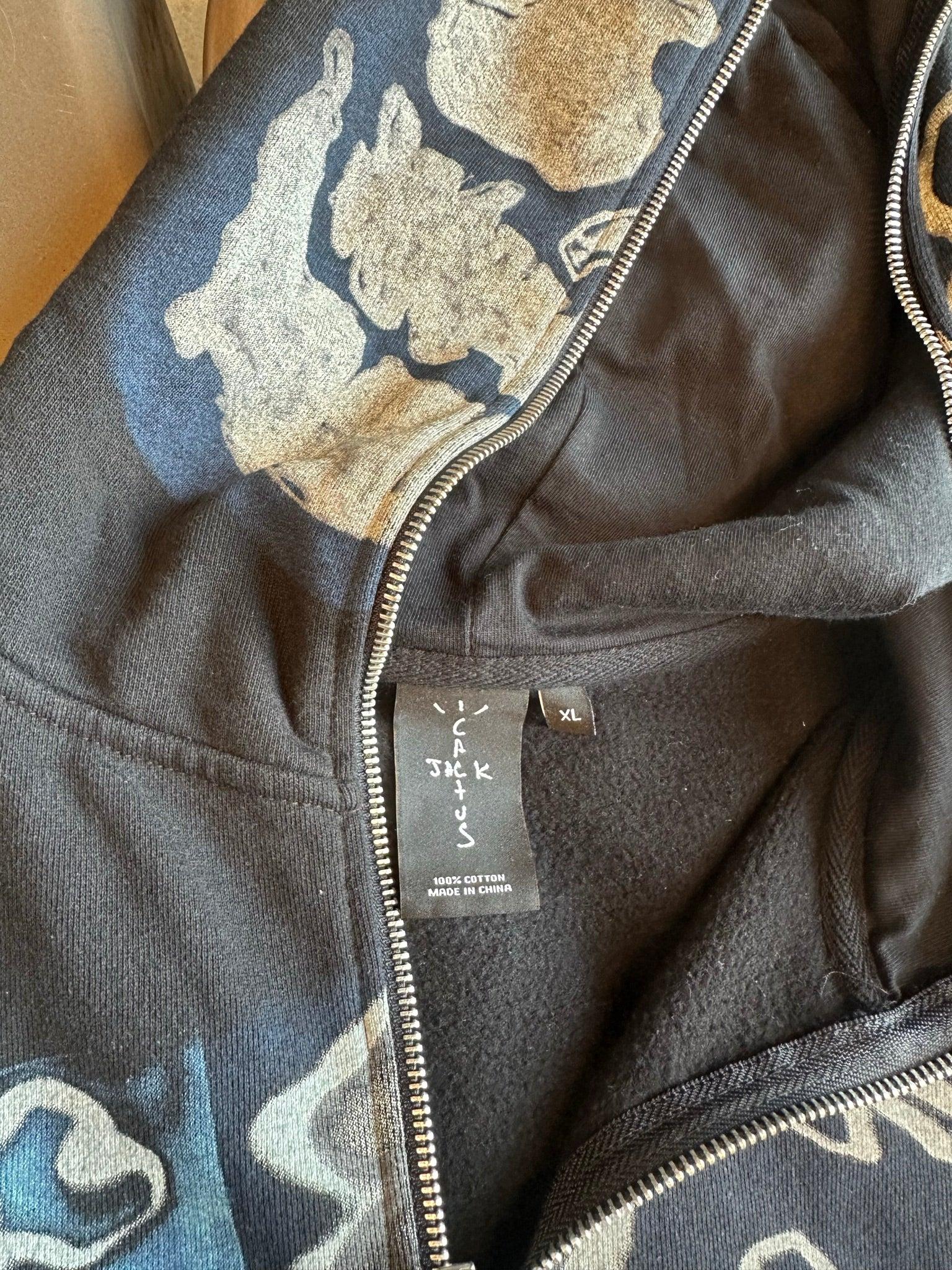 Cactus Jack SS21 Skeleton Full Zip Hoodie Black (Size XL) thumbnail 2