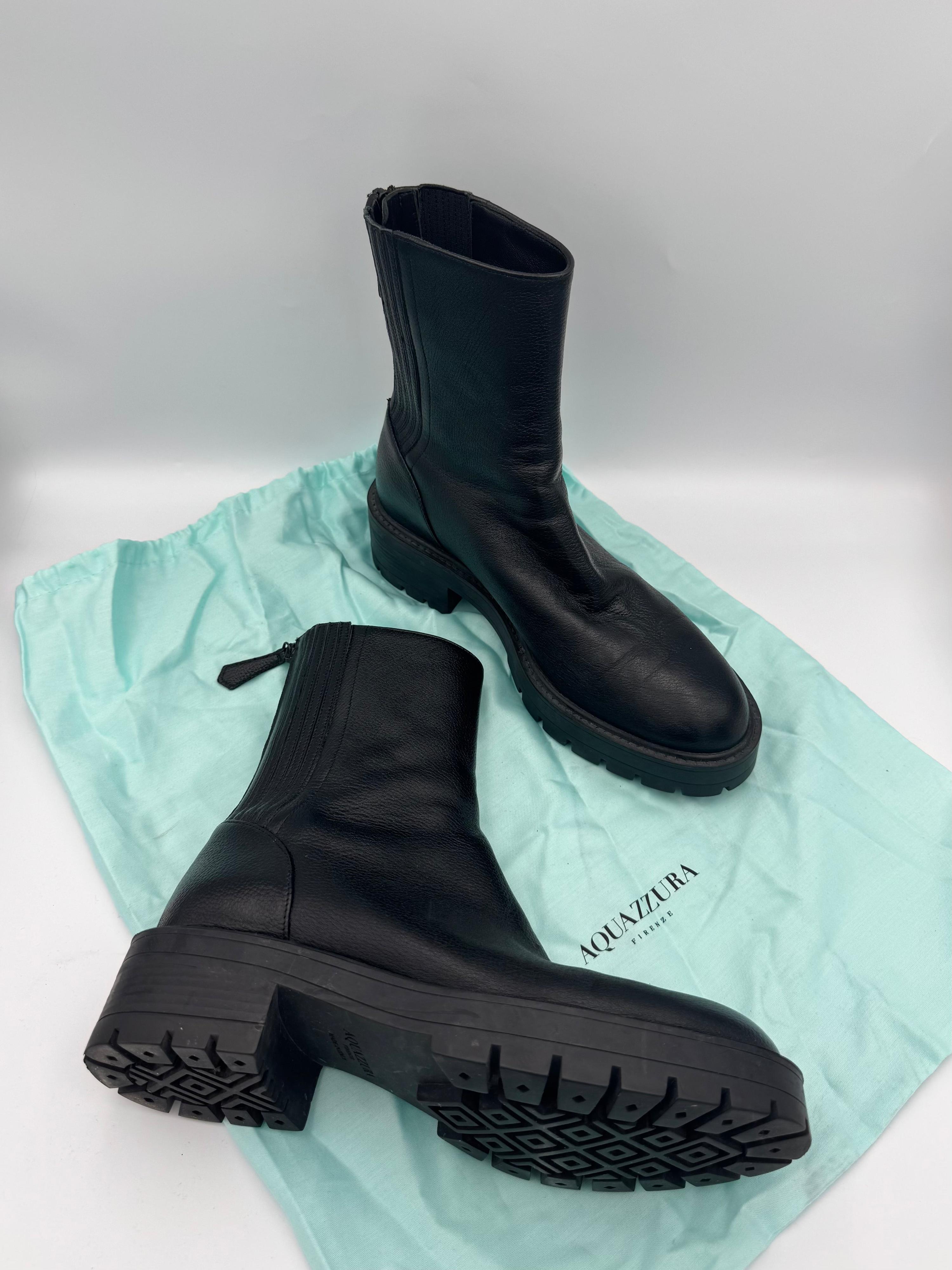 AQUAZZURA Black Chunky Boots Size 38