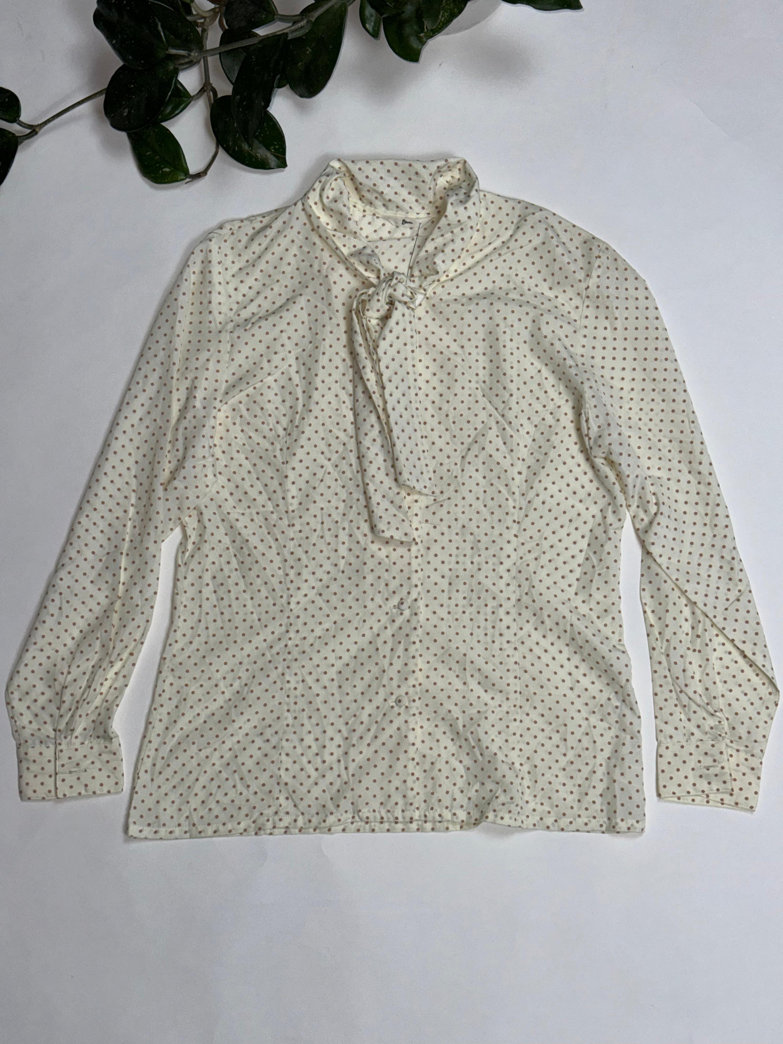 Polkadot Neck-Tie Blouse