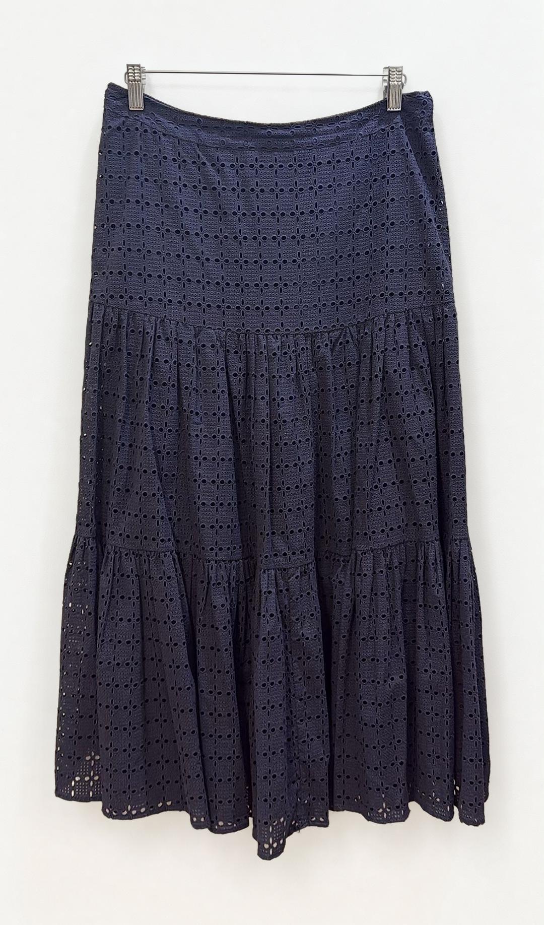 Apartment Clothing Navy Tiered Maxi Skirt 12