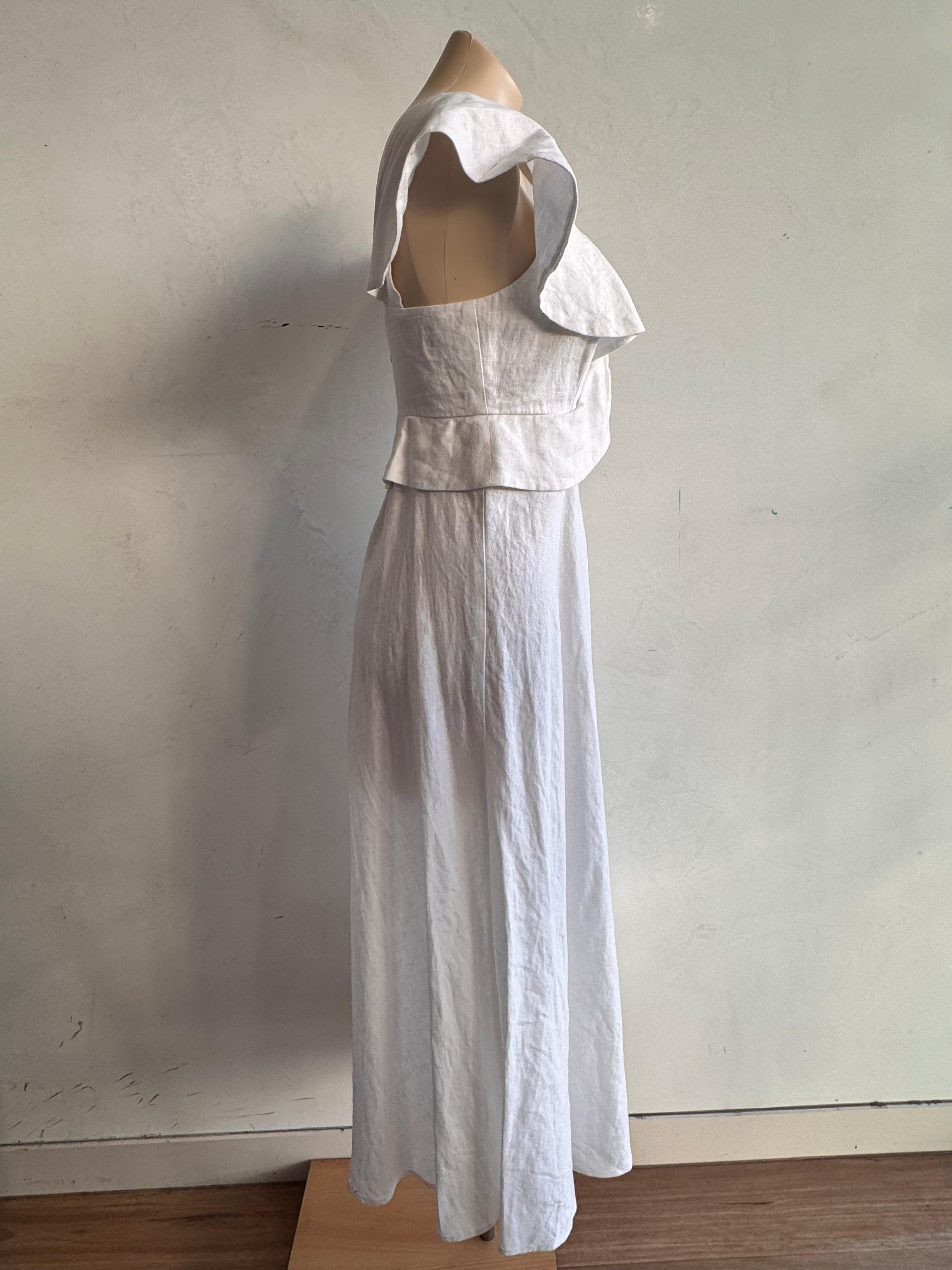 Seed Whisper White Linen dress NWT - size 8 thumbnail 4