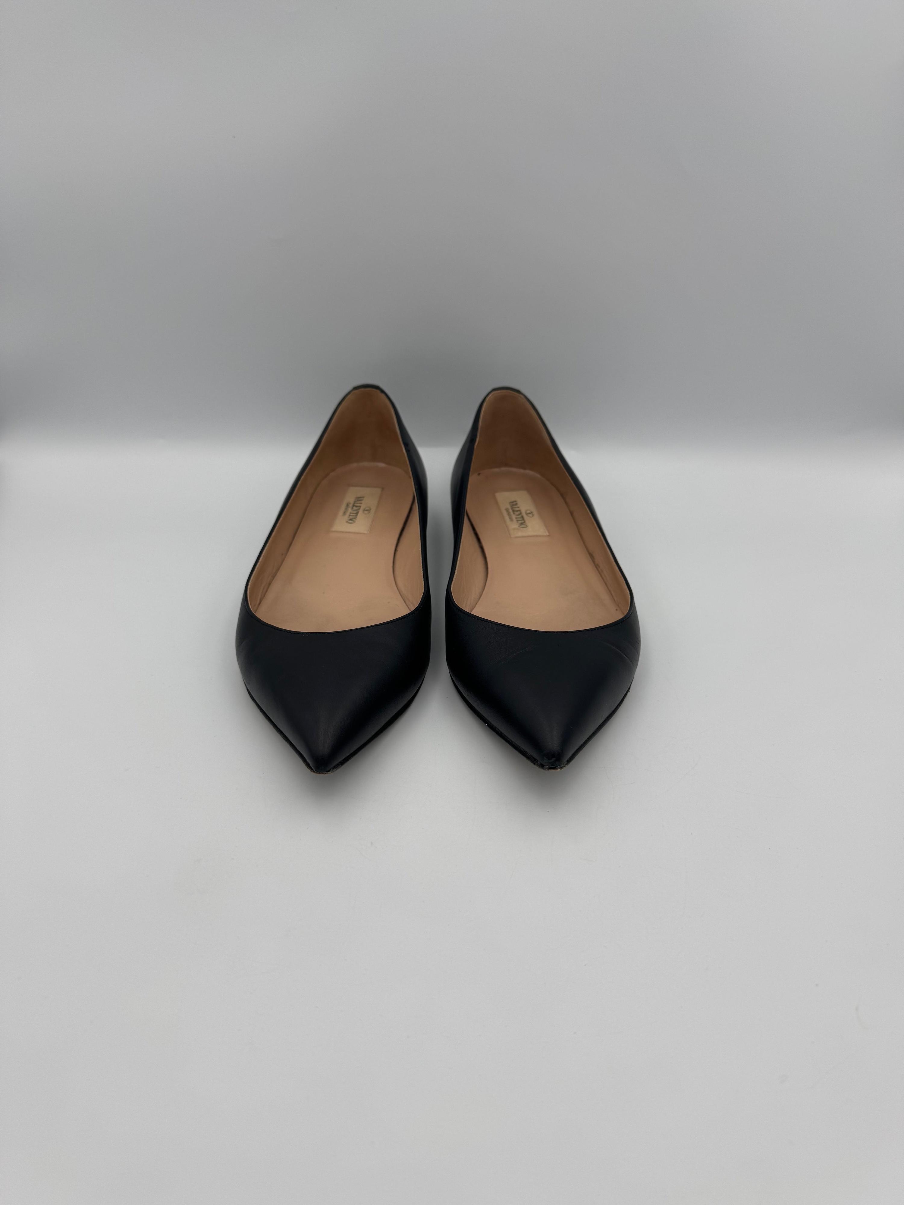 Valentino Black Ballet Flats Size 37 thumbnail 2
