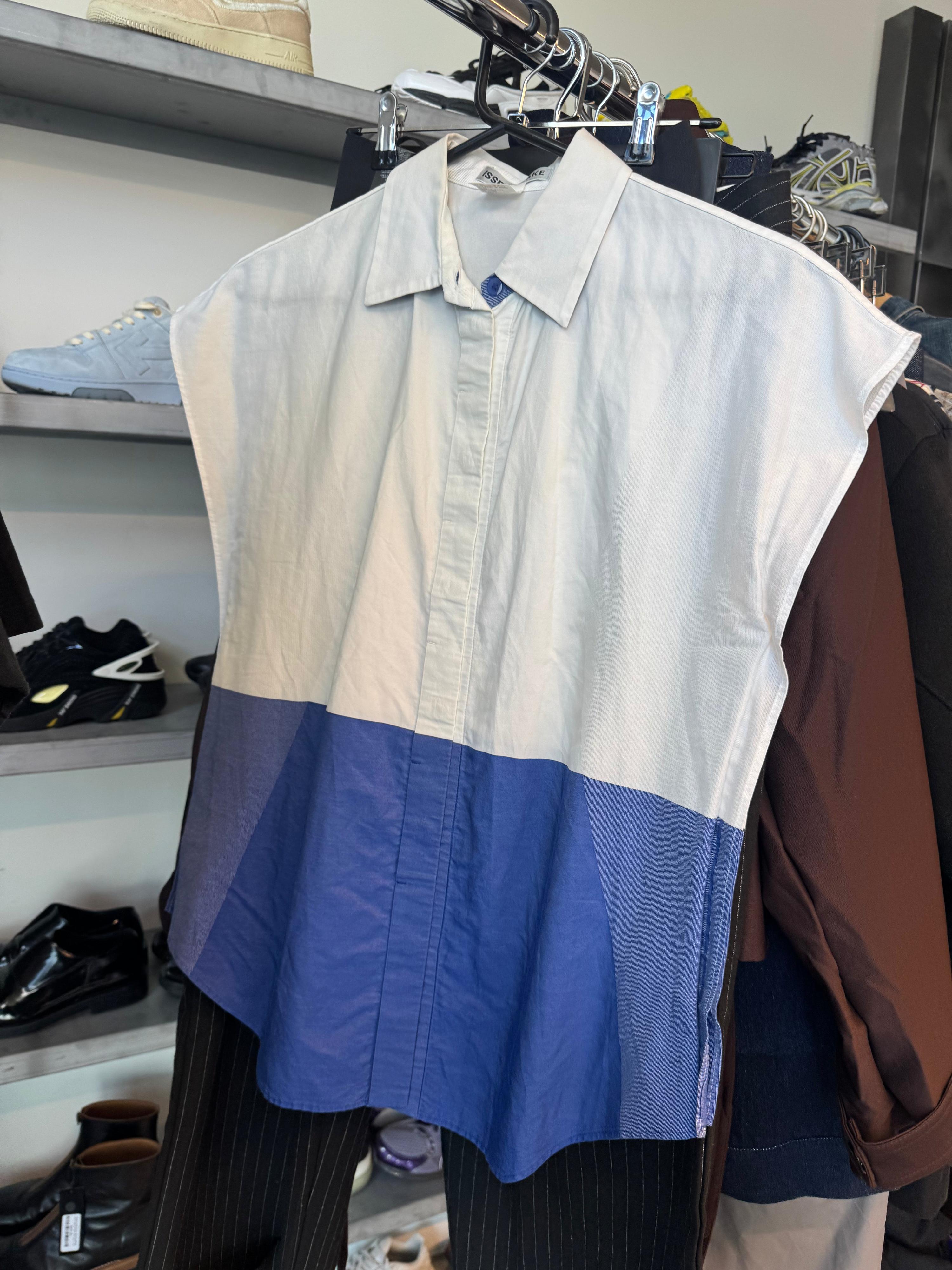 Issey Miyake Colour Block Shirt Blue/White (Size 3)