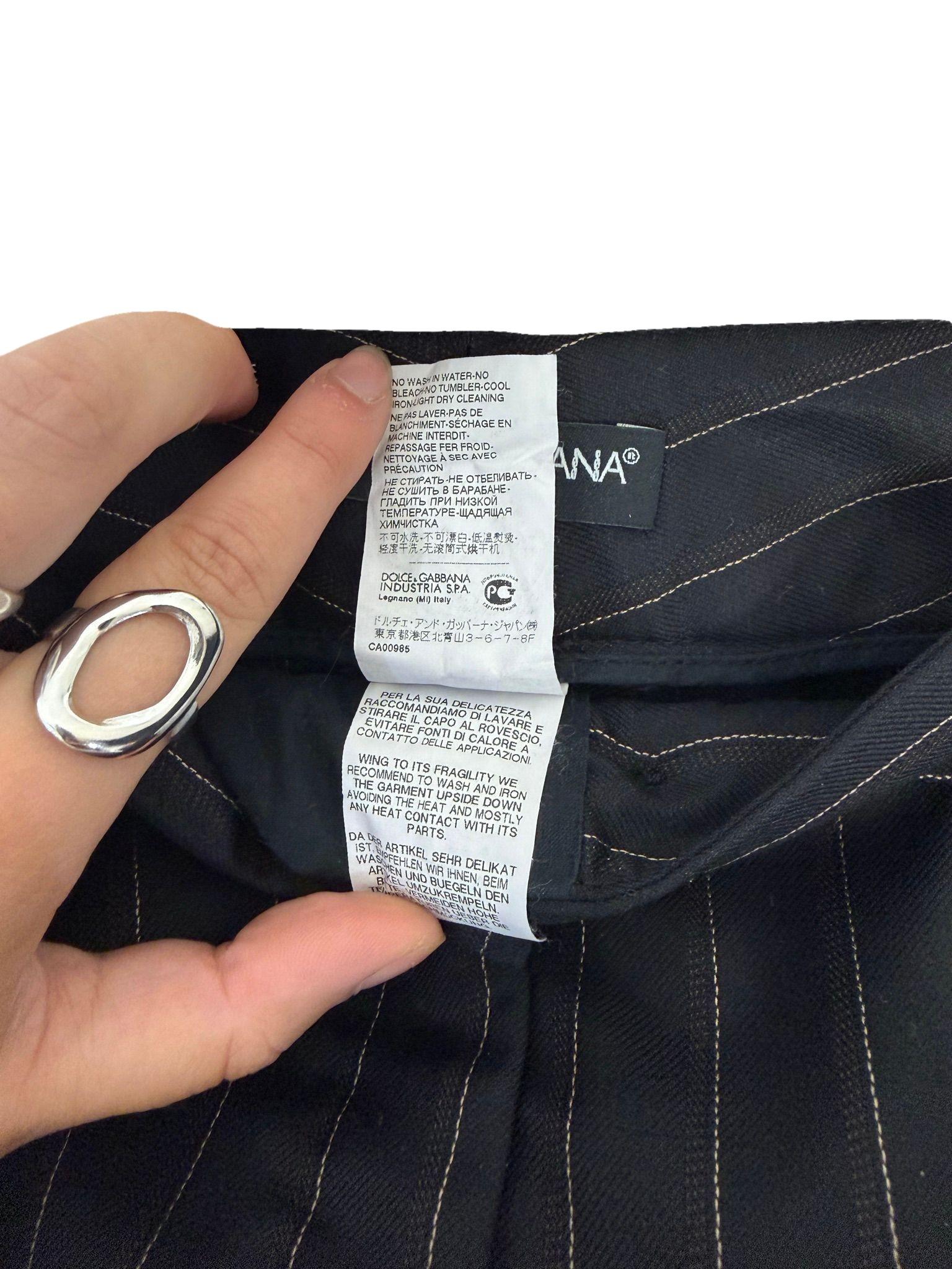 Dolce & Gabbana Black Pinstripe Pants 46 thumbnail 5