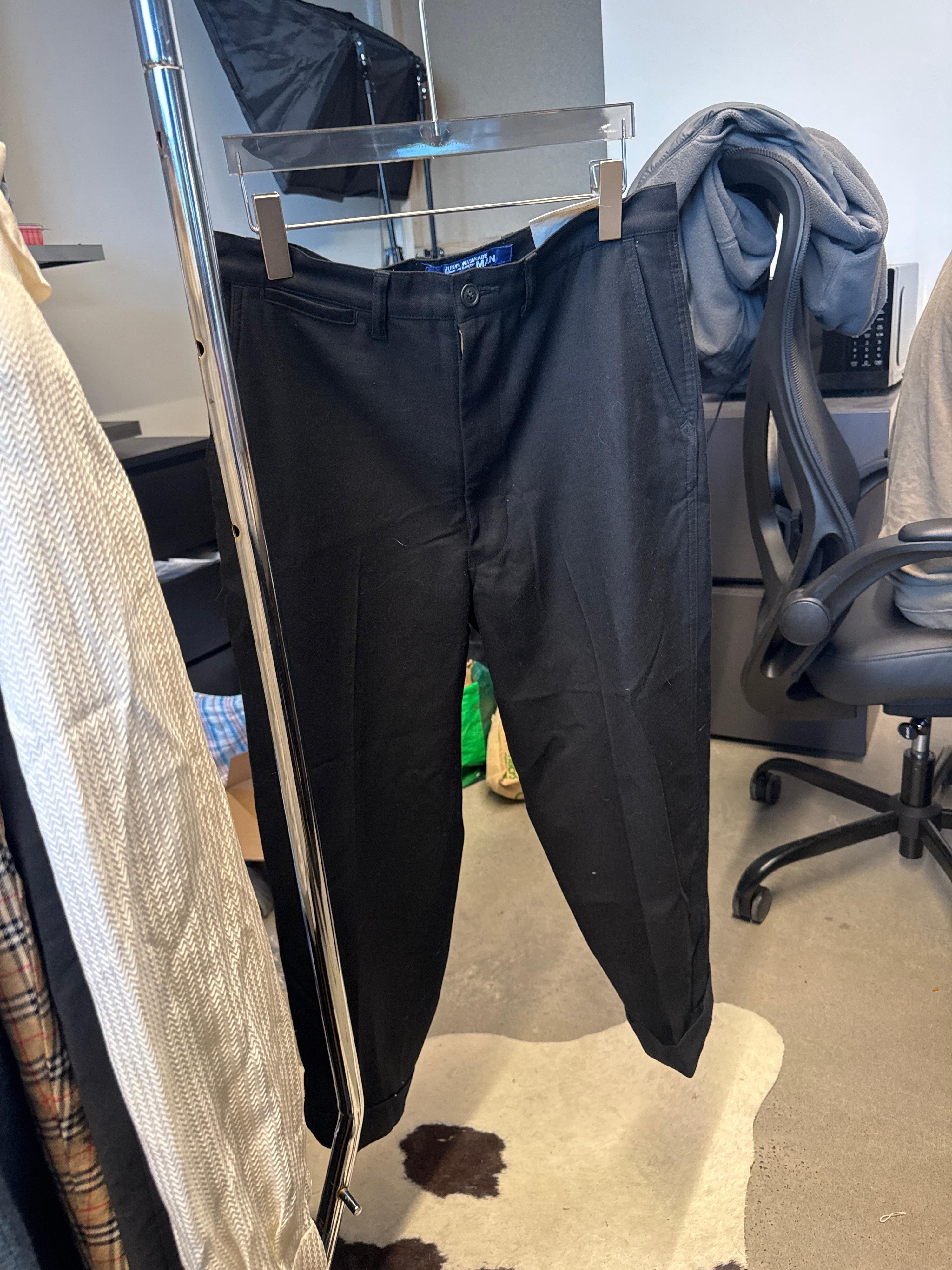 Junya Watanabe Comme des Garçons MAN AW17 Wool Drop-Crotch Pants Black (Size M)