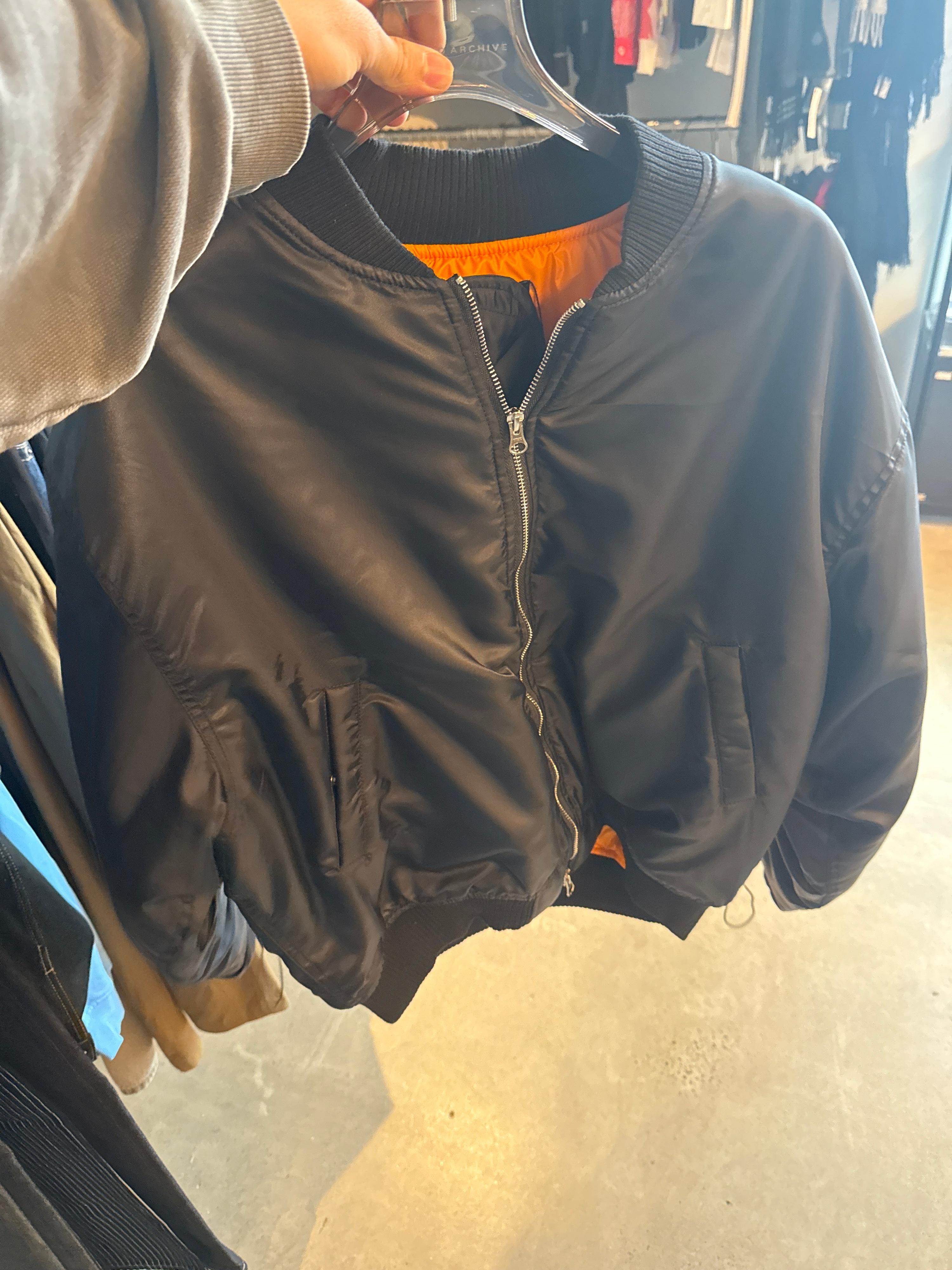 A Glimpse Of Beauty Round Oversized Bomber Jacket Black - L