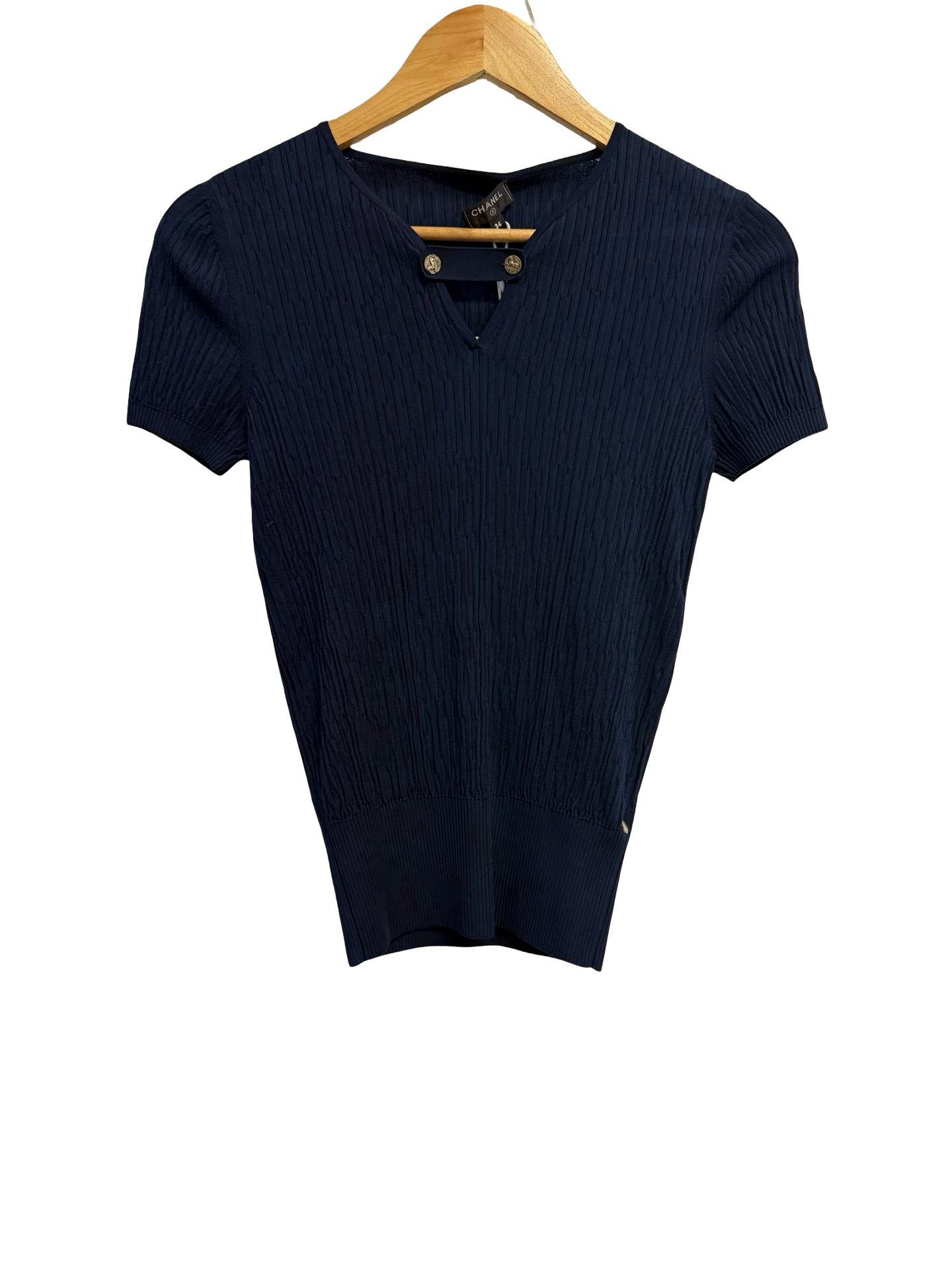 Chanel Navy Knit Top 34