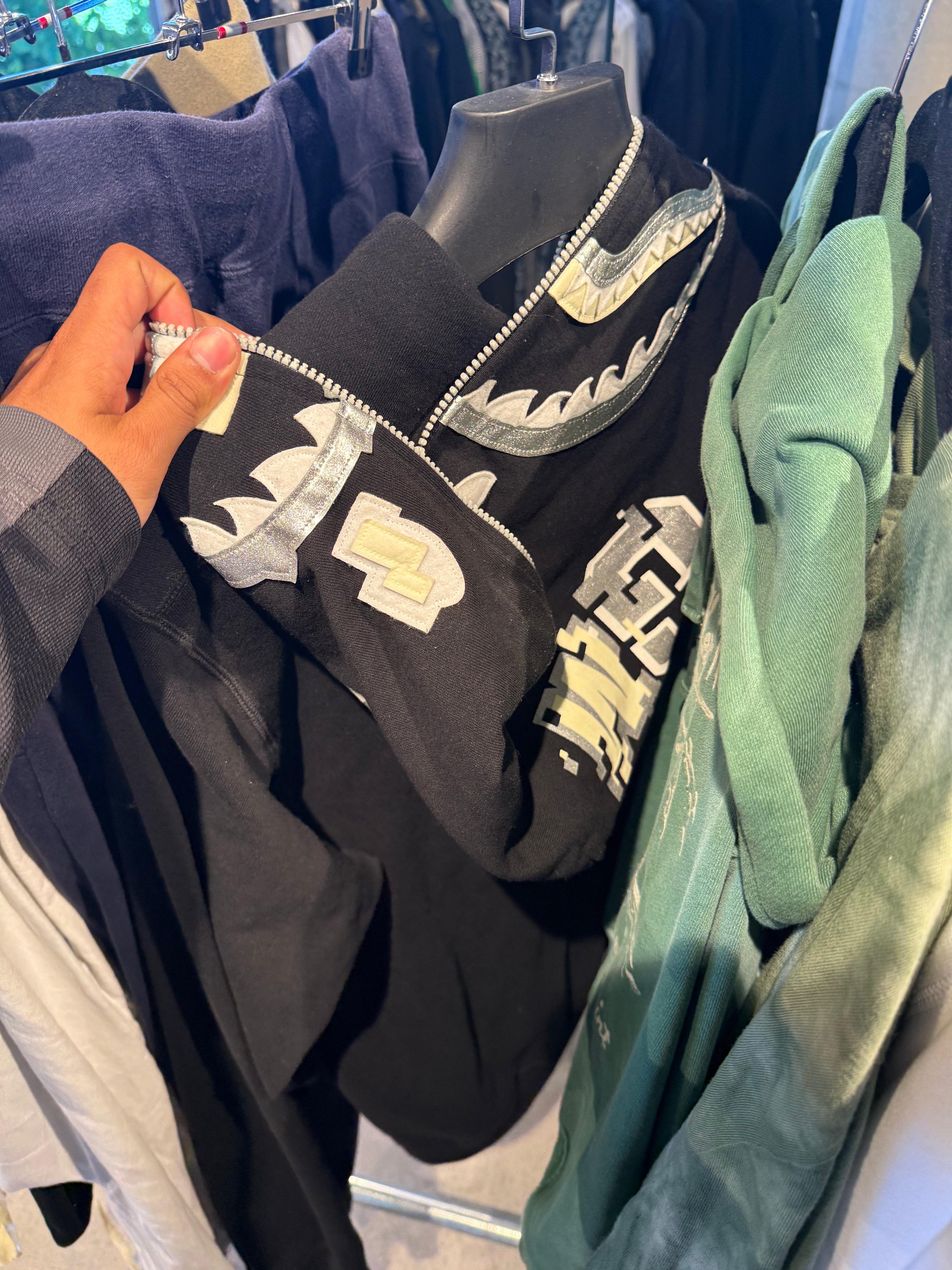 BAPE (A Bathing Ape) Digital Glow On The Dark Shark Hoodie Black (Size XXL)
