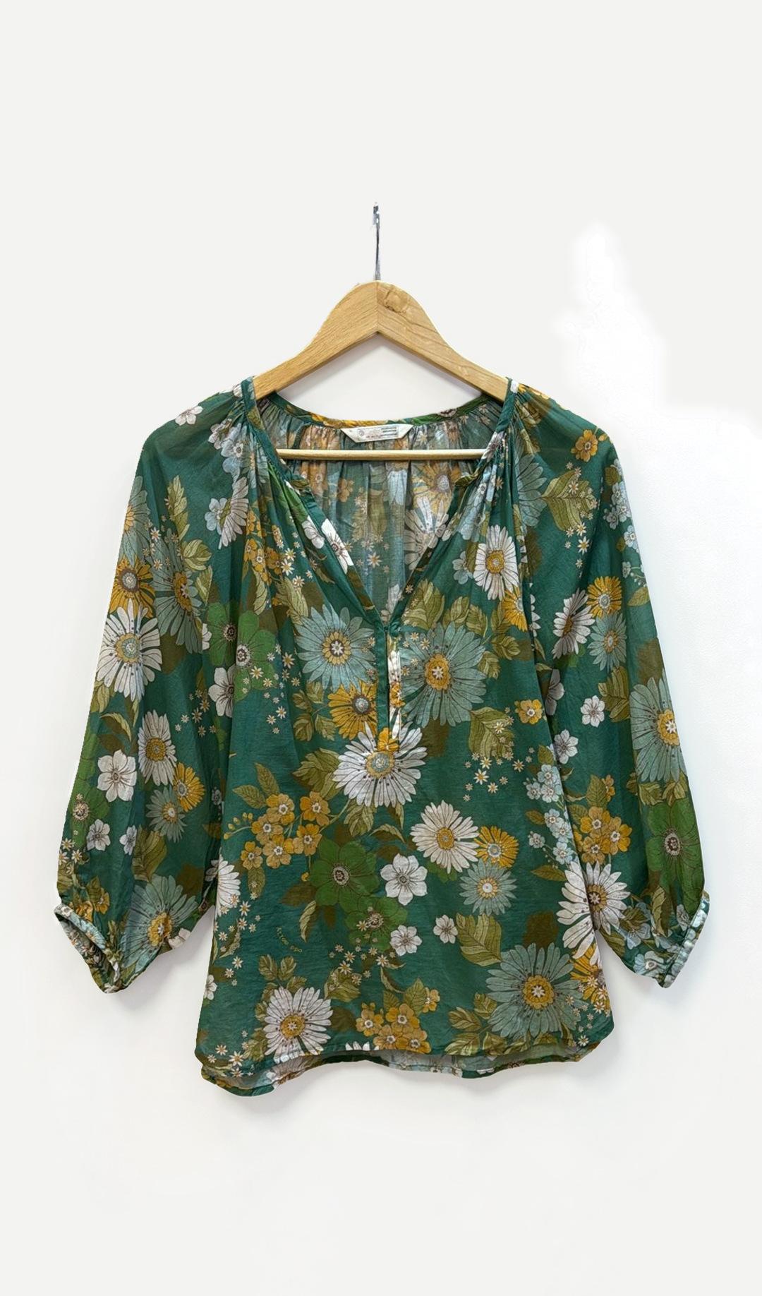 Odd Molly Green Floral Blouse 2