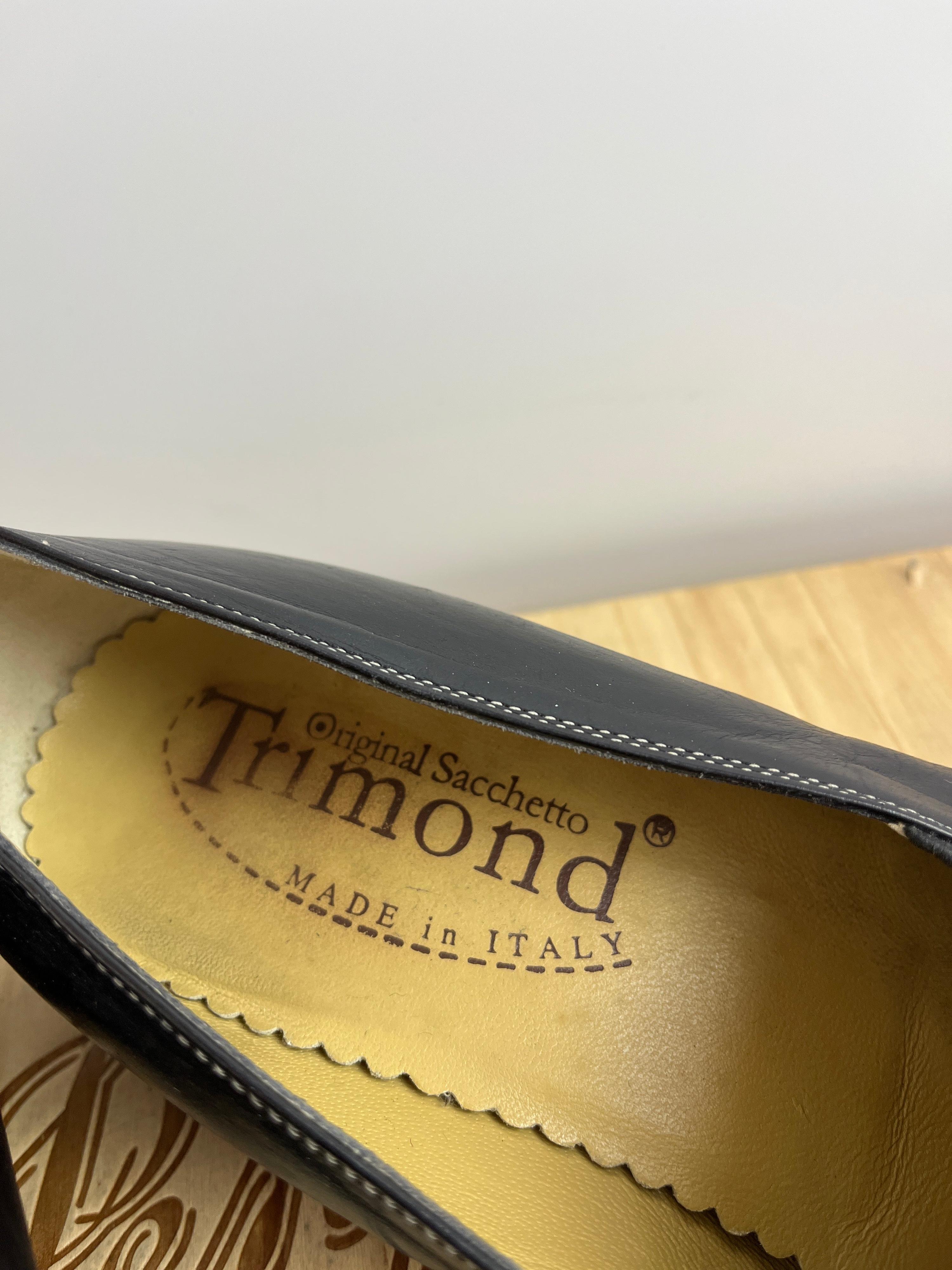 Vintage SACCHETTO TRIMOND Black Leather Mules Size 39.5 thumbnail 6