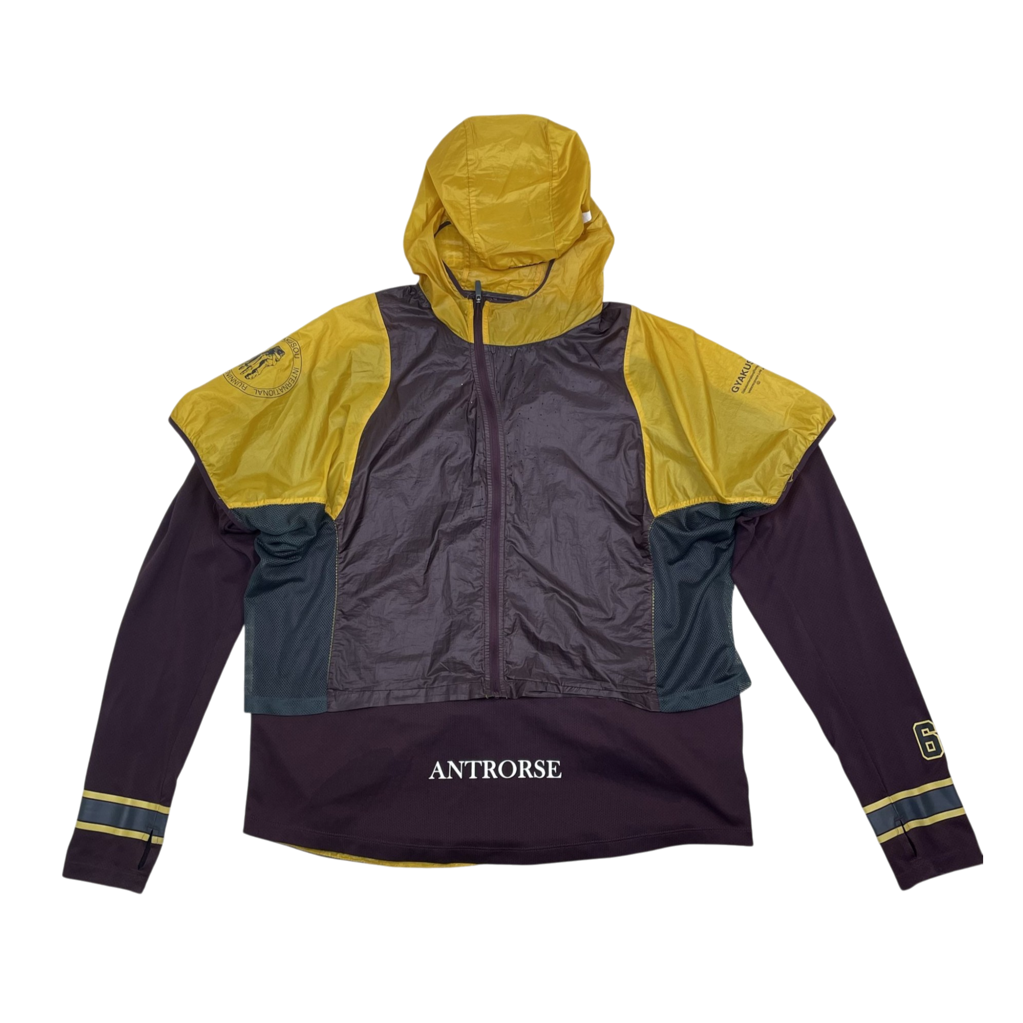 Nike x Undercover Gyakusou SS19 Transform Jacket Burgundy/Yellow (Size XL)