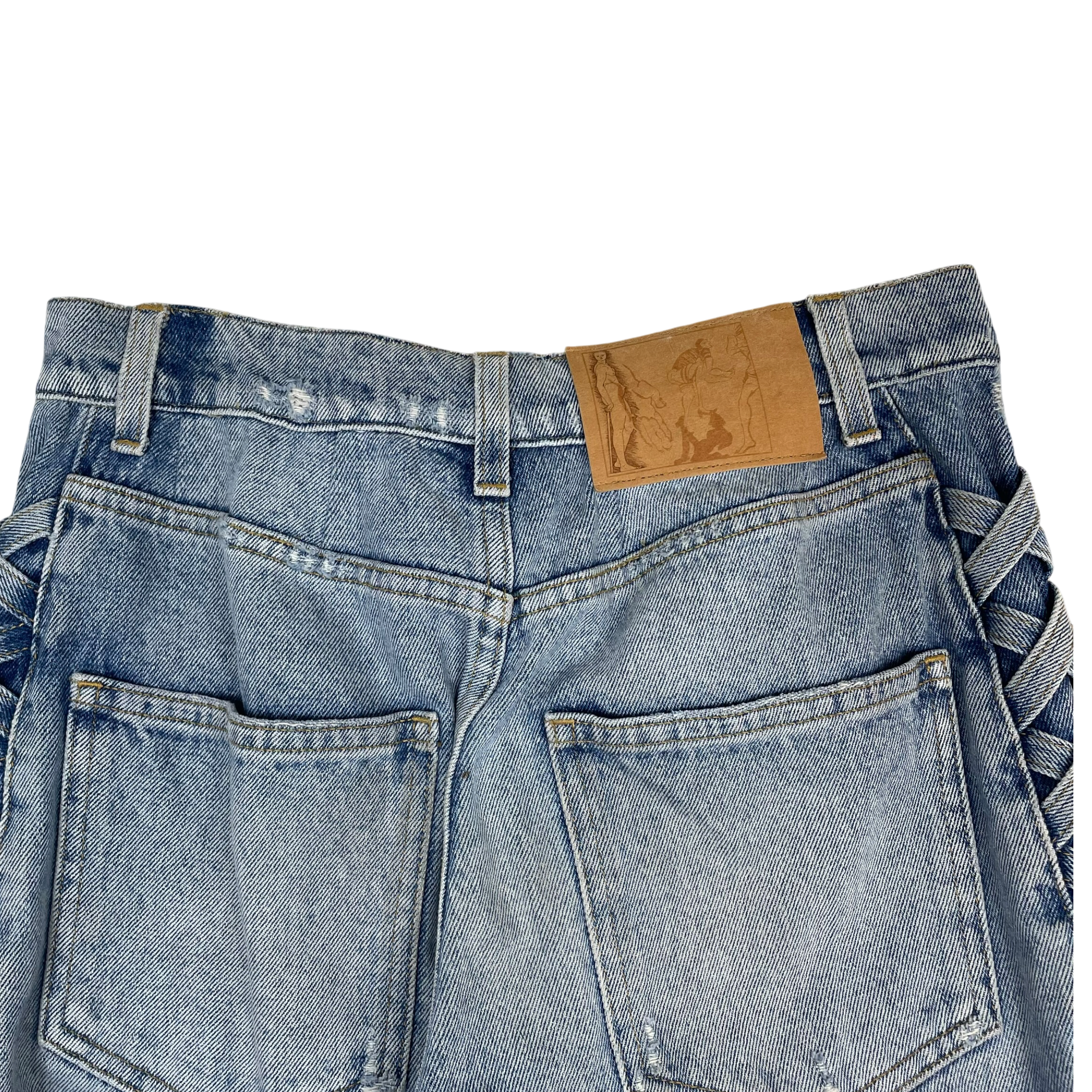 Martine Rose Lace-Up Denim Jeans Blue (Size S) thumbnail 3