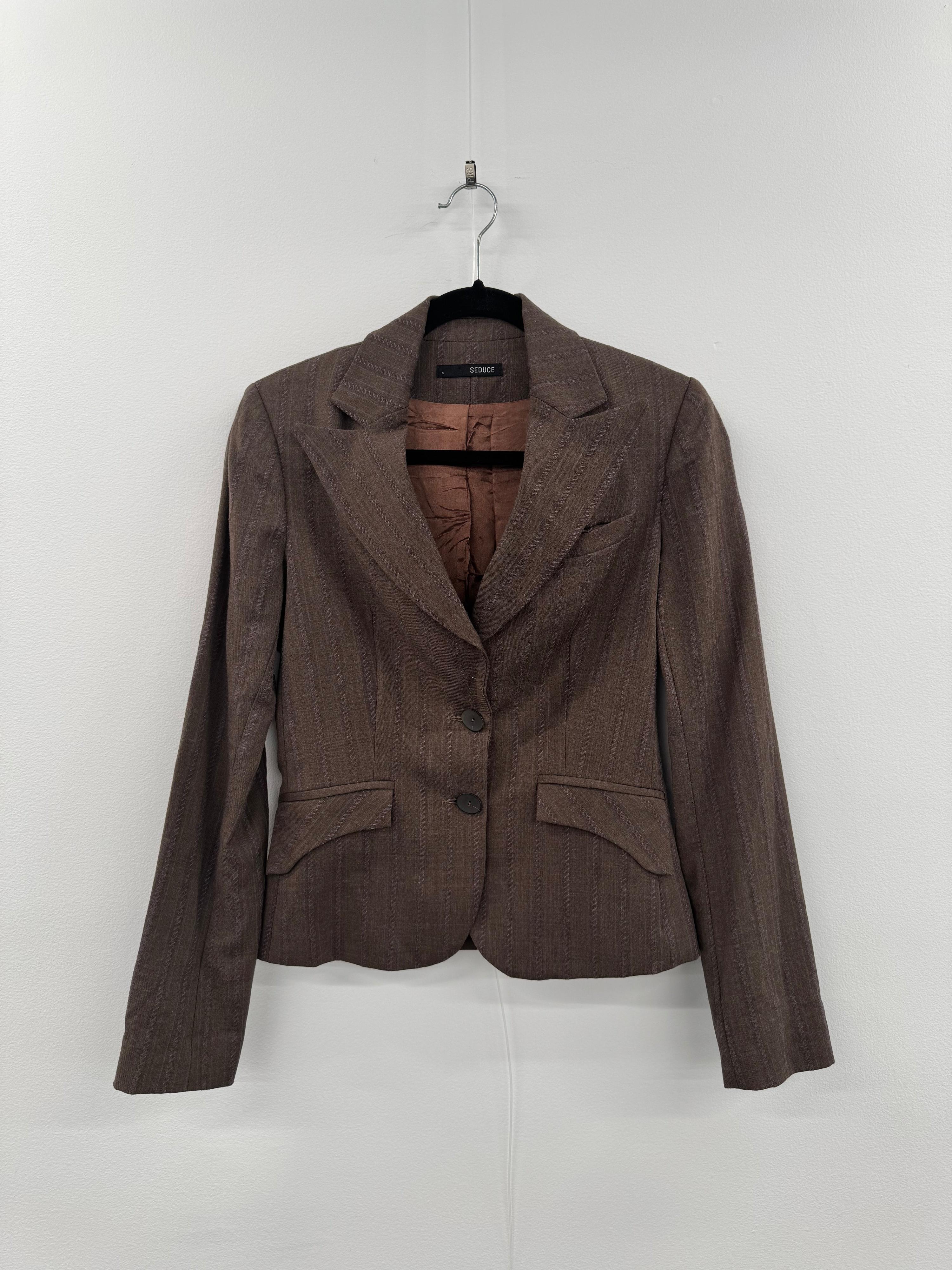 Seduce Taupe Wool Jacket - Size 6