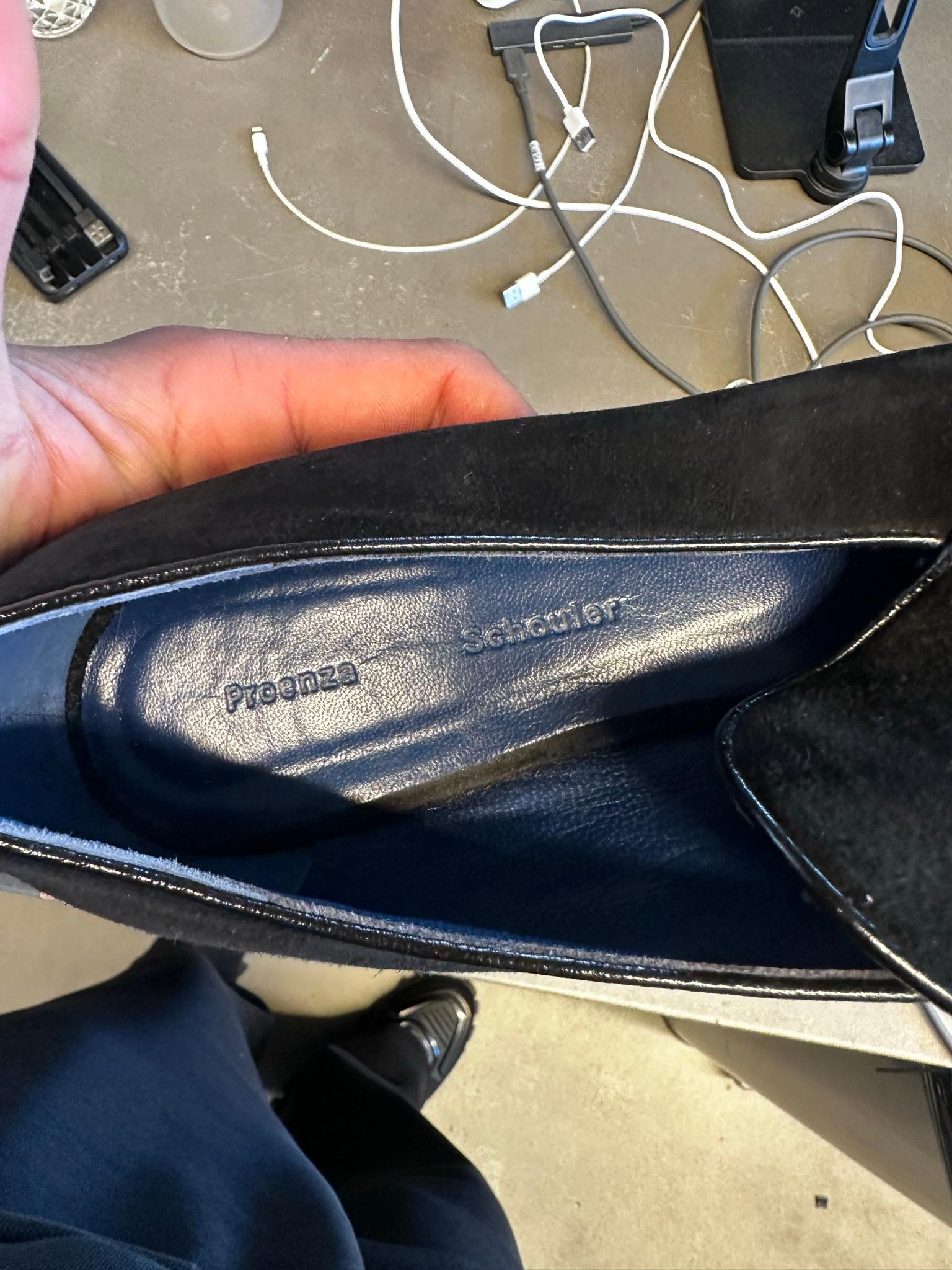 Proenza Schouler Pointed Toe Suede Loafers Black (Size EU38.5) thumbnail 3