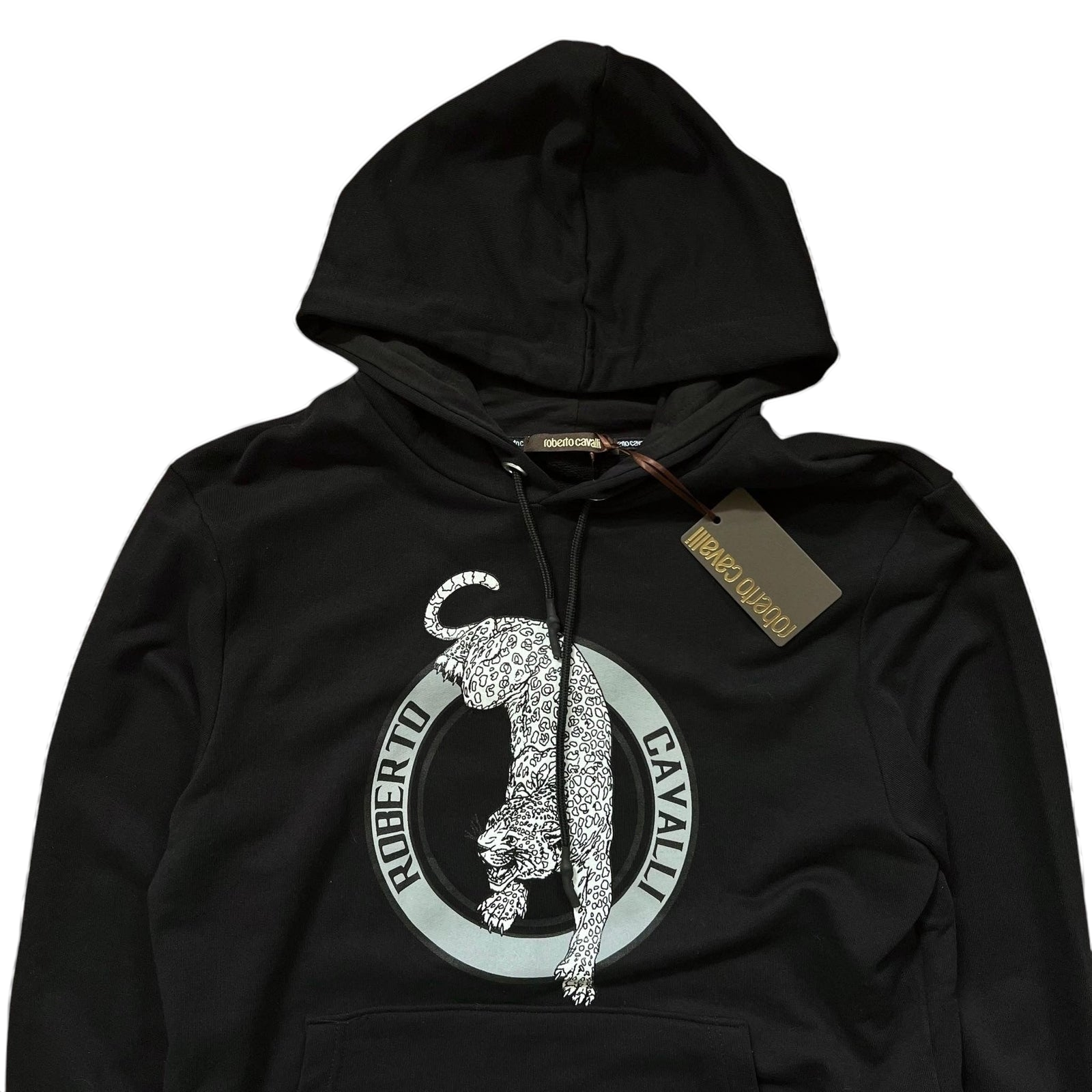 Roberto Cavalli Black Jaguar Hooded Sweatshirt (Fits M/L) thumbnail 4