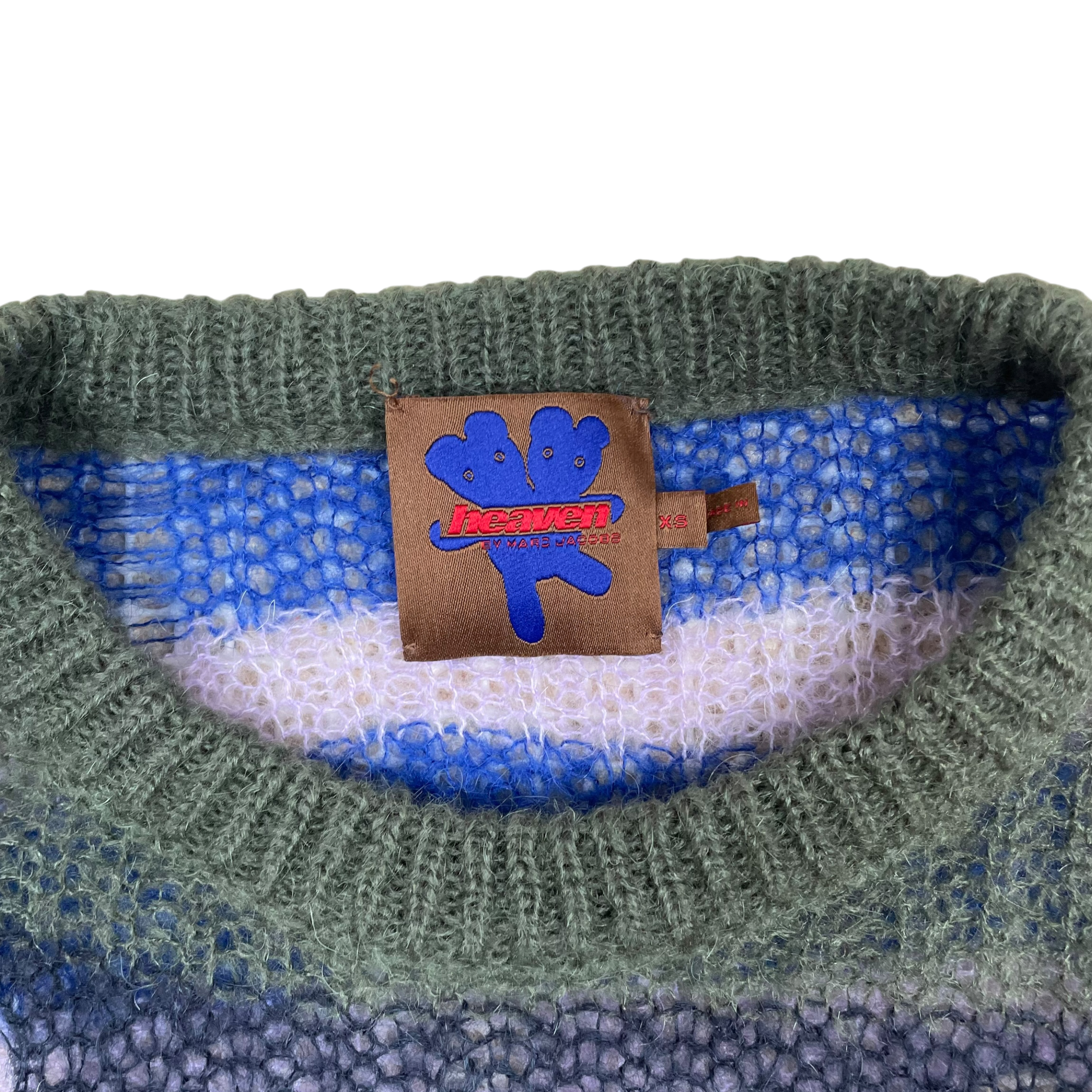 Heaven By Marc Jacobs SS22 Distressed Mohaie-Blend Open Knit Crewneck Multi (Size XS) thumbnail 2