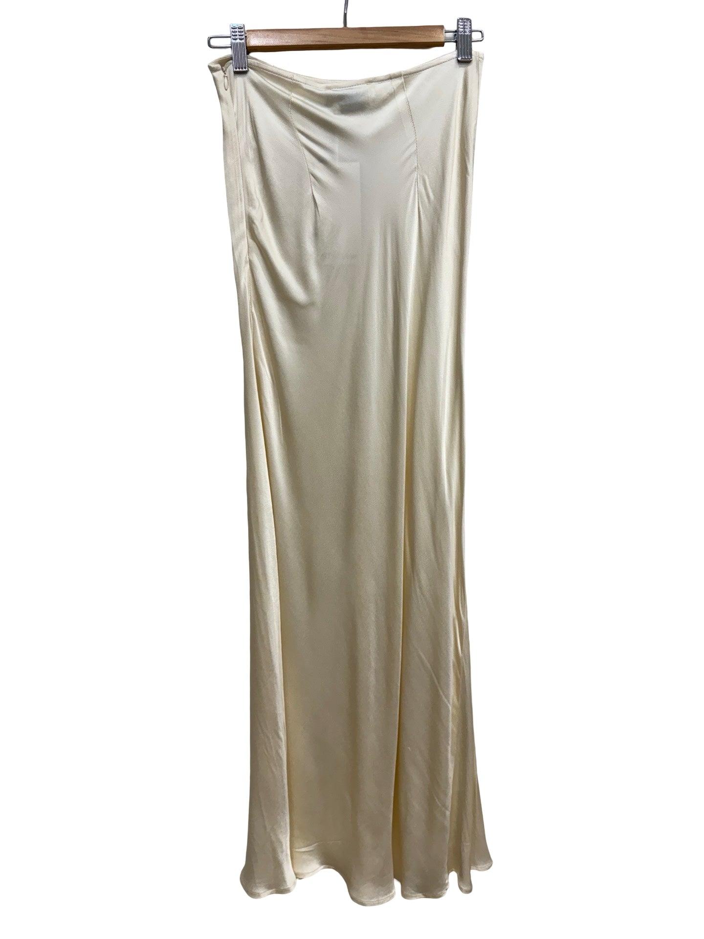 Dissh Cream Satin Maxi Skirt 8 NWT thumbnail 2