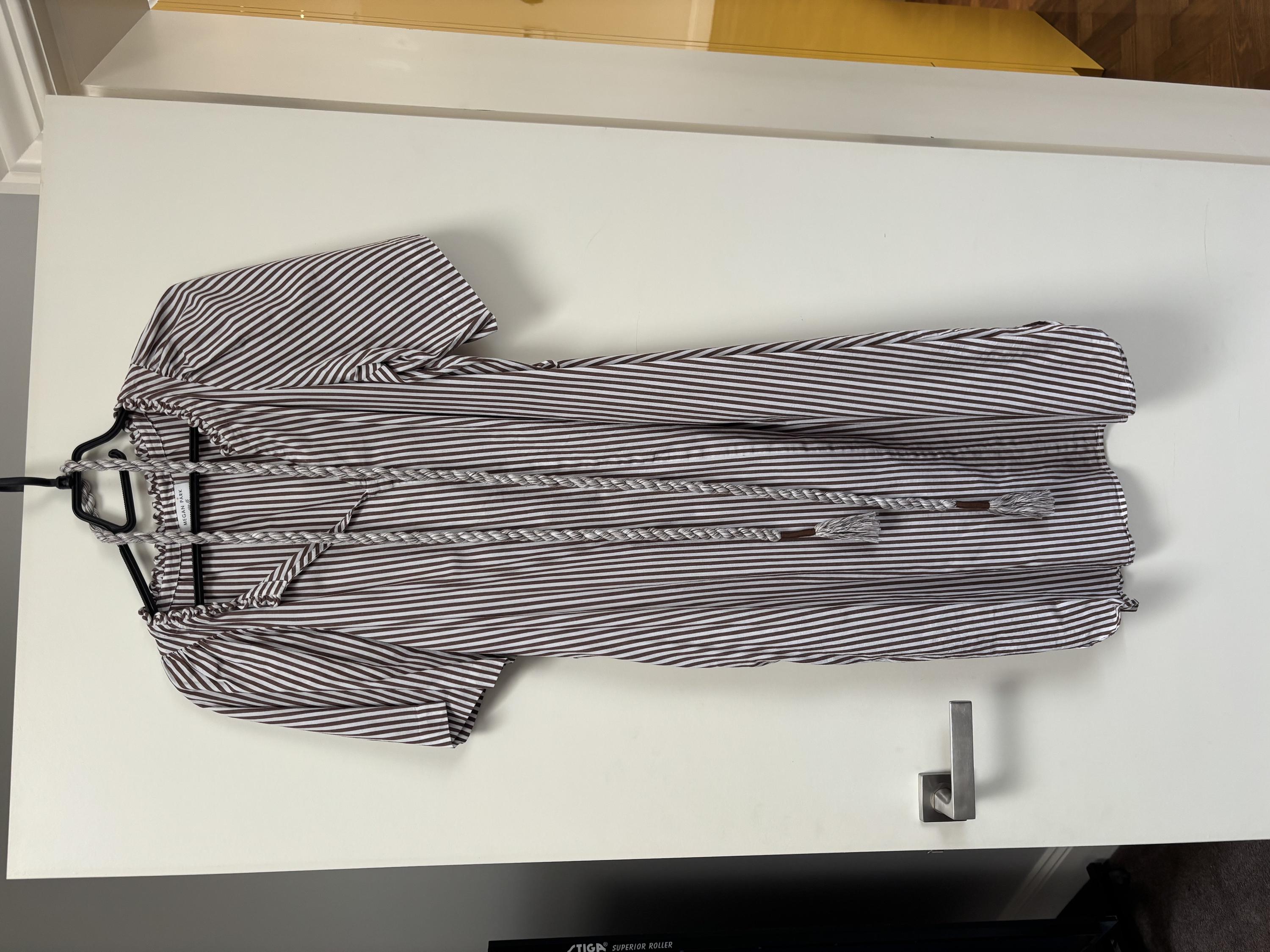 Megan Park Brown & White Striped Dress M