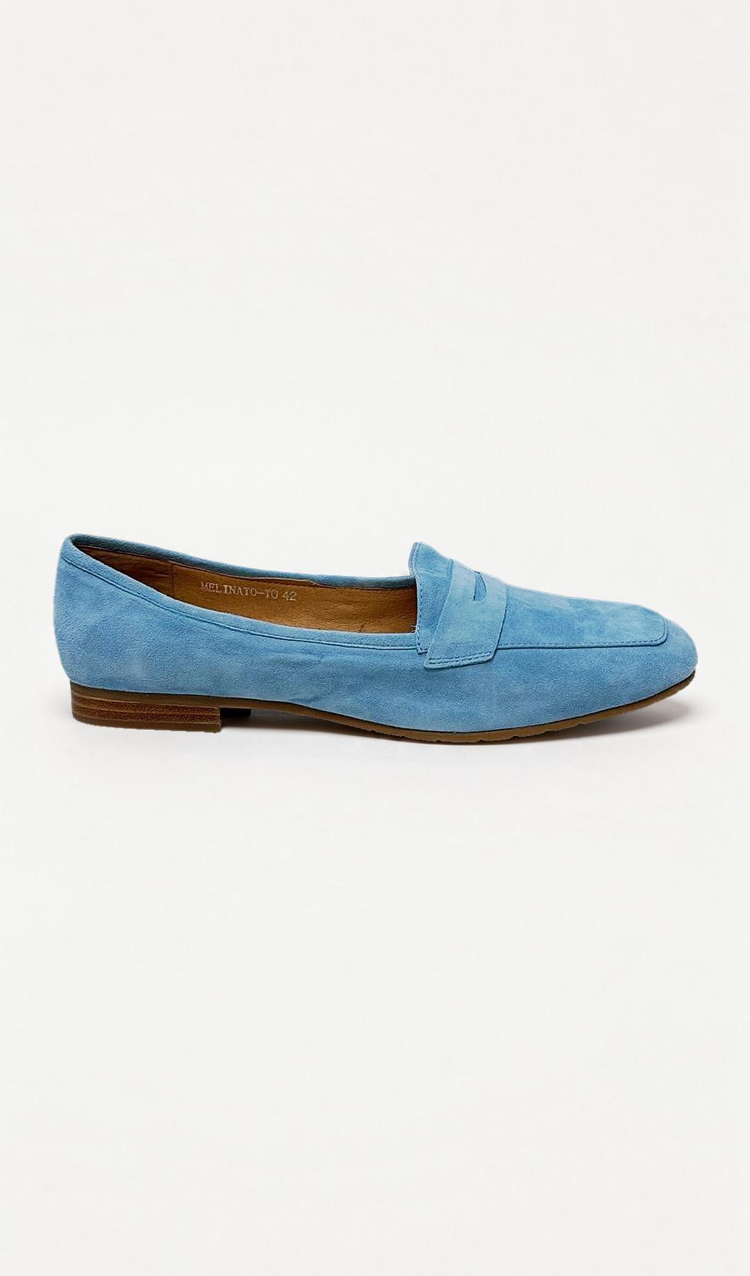 Top End Light Blue Suede Loafers 42