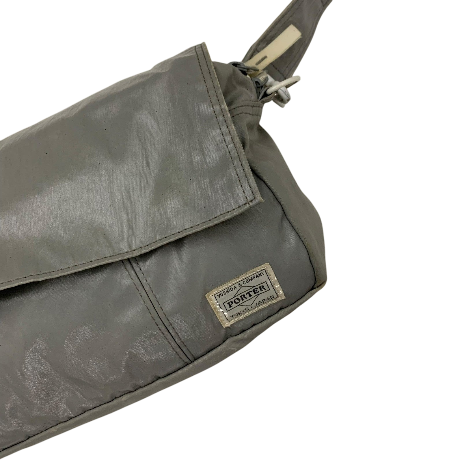 Porter Vintage Nylon Messenger Bag Metallic Silver thumbnail 3