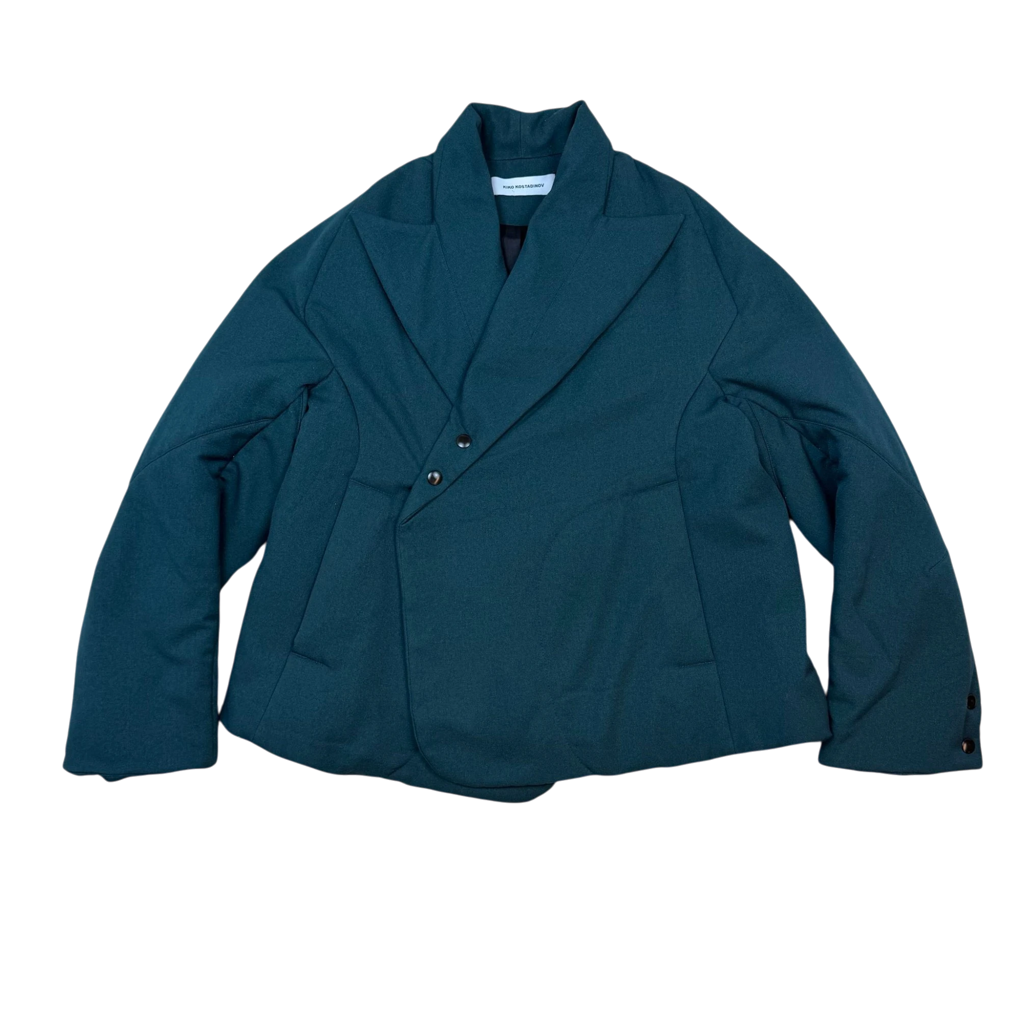 Kiko Kostadinov Vein Cropped Padded Jacket Green (Size M/48)