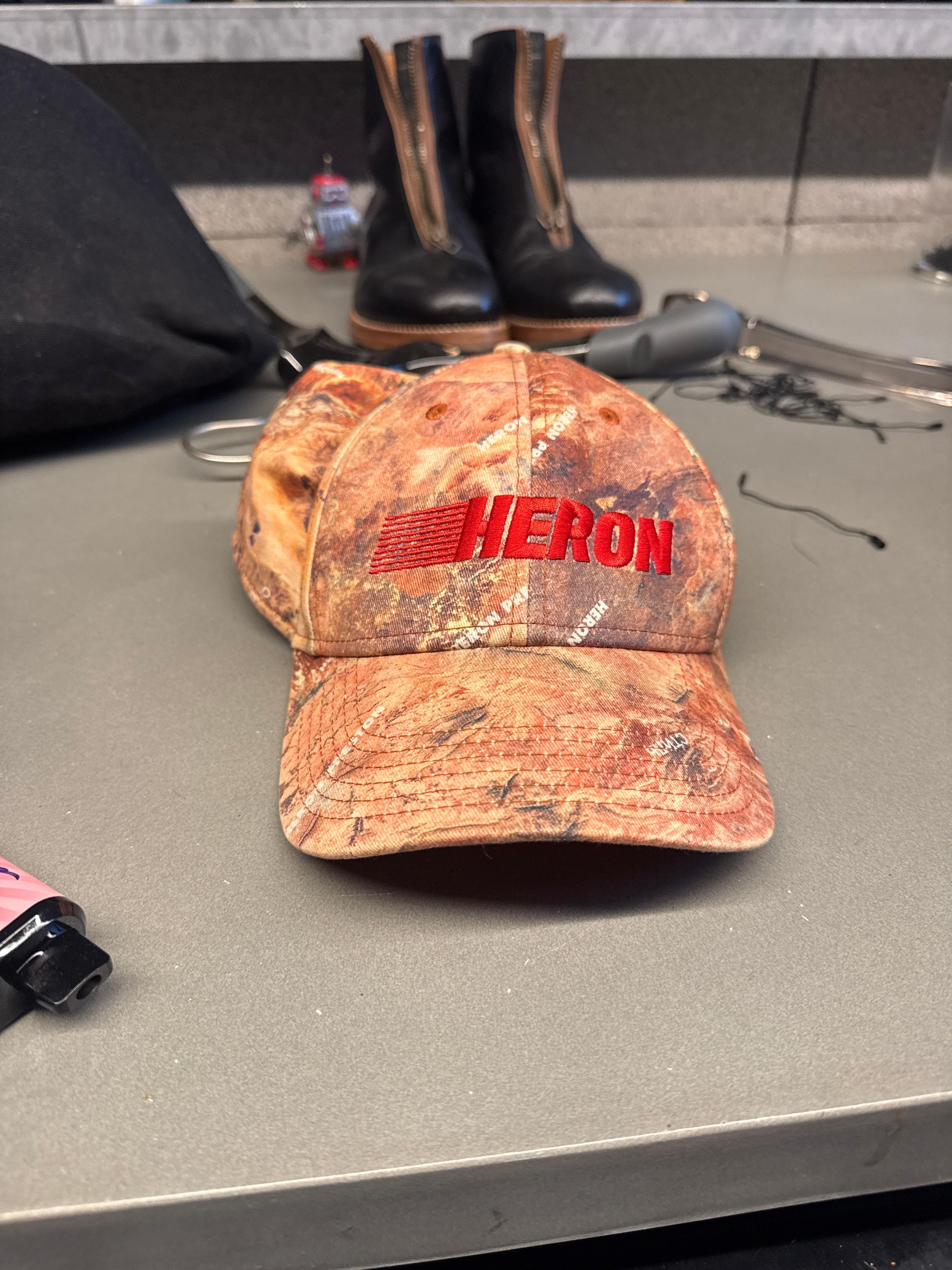 Heron Preston Logo Cloth Cap Orange